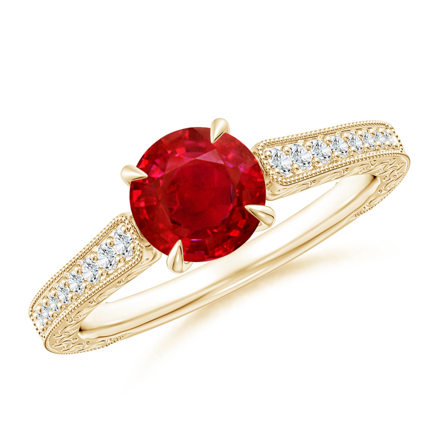 AAA - Ruby / 1.33 CT / 14 KT Yellow Gold