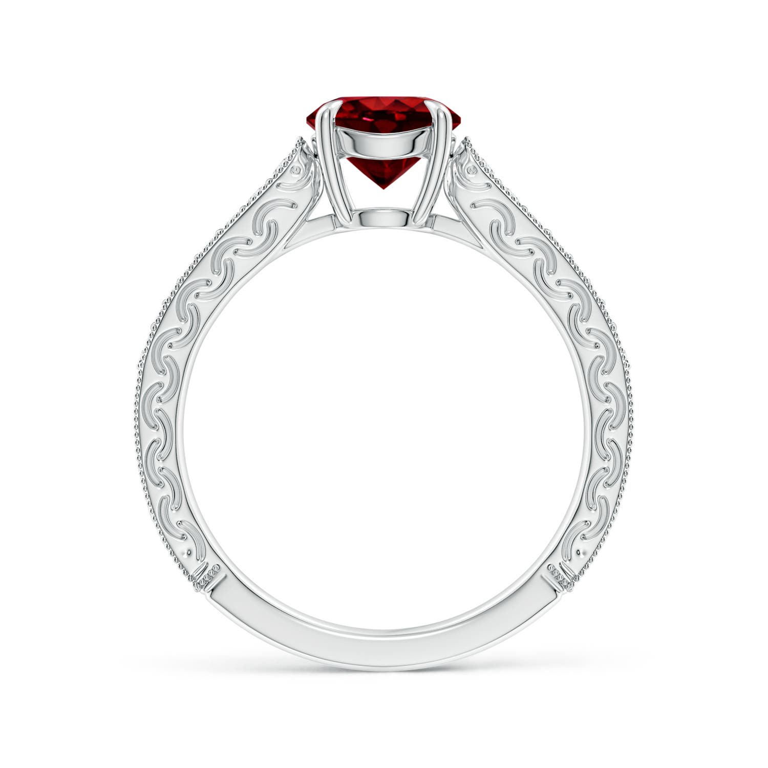 AAAA - Ruby / 1.33 CT / 14 KT White Gold