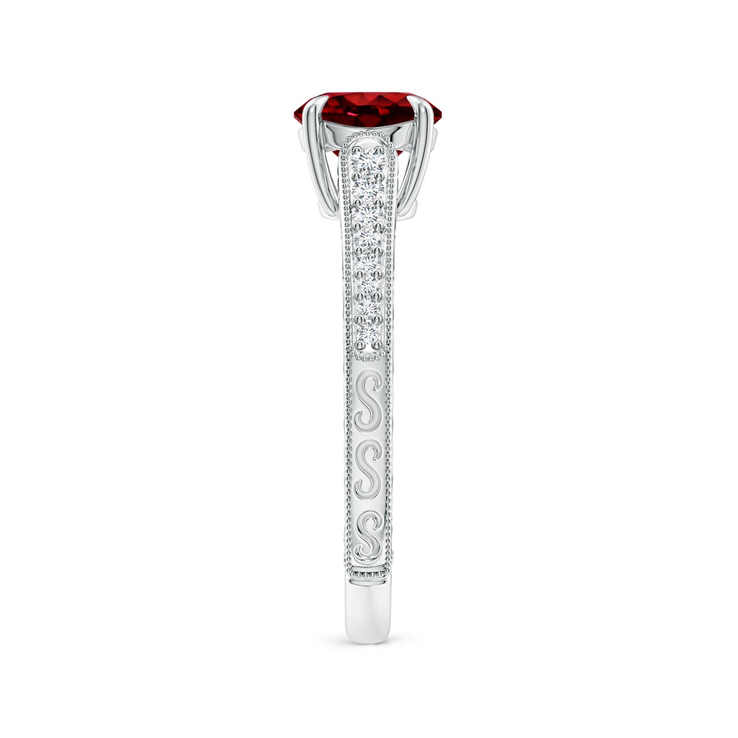 AAAA - Ruby / 1.33 CT / 14 KT White Gold