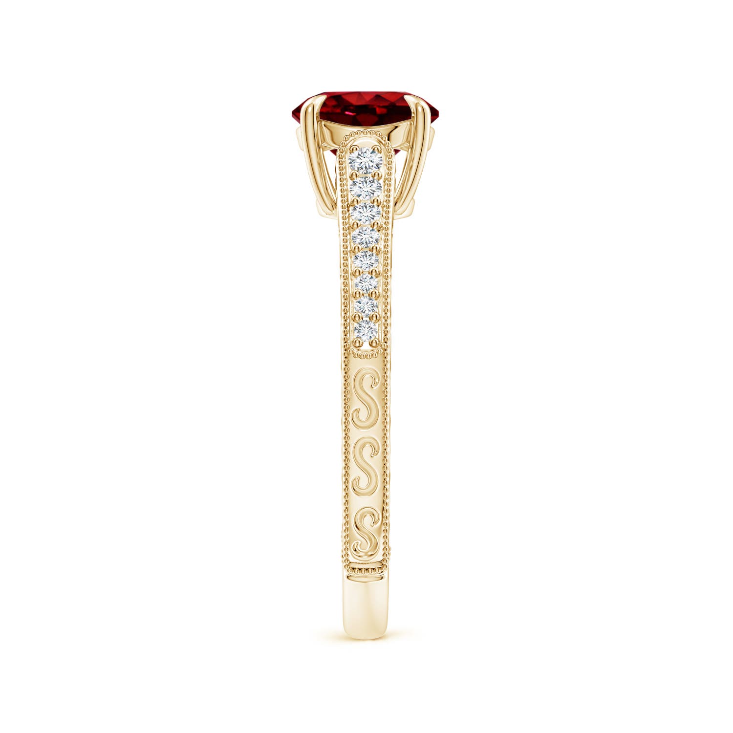 AAAA - Ruby / 1.33 CT / 14 KT Yellow Gold