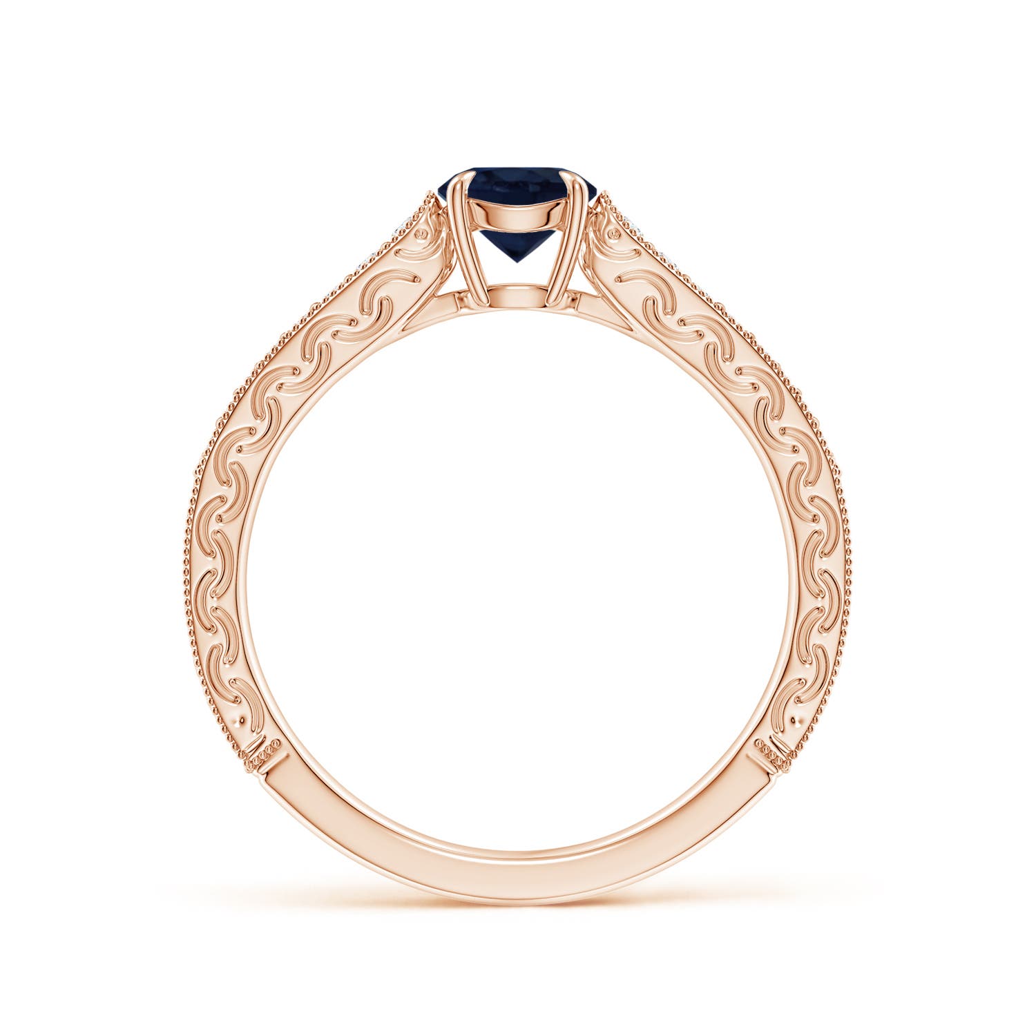 A - Blue Sapphire / 0.72 CT / 14 KT Rose Gold