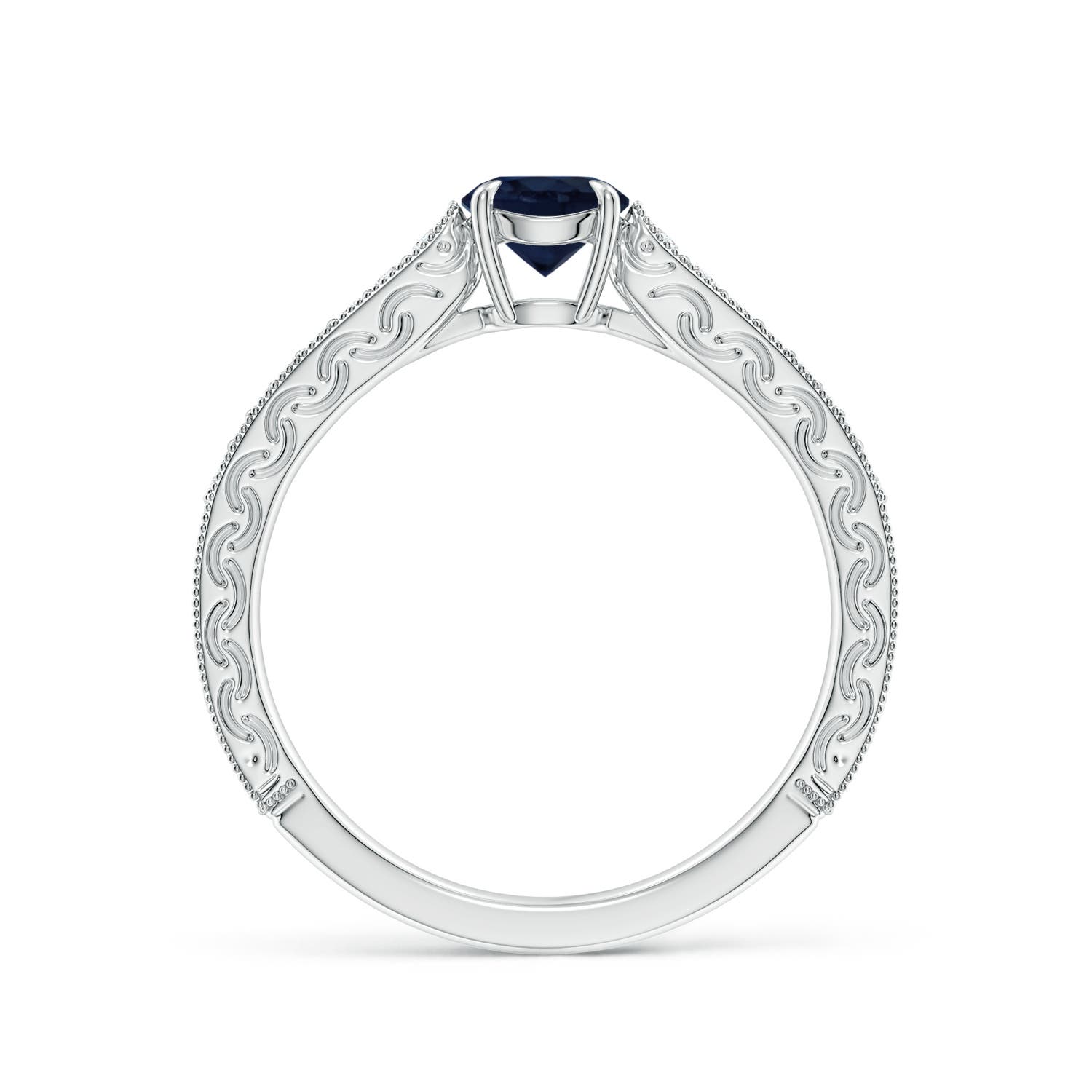 A - Blue Sapphire / 0.72 CT / 14 KT White Gold