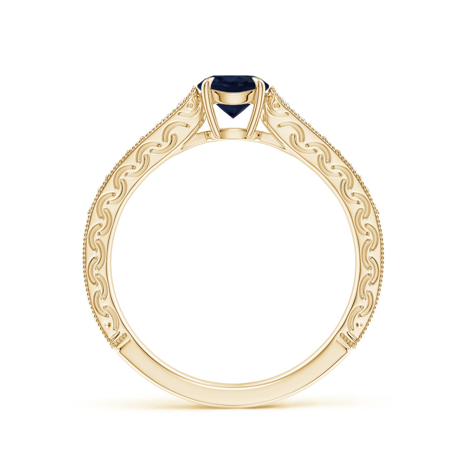 A - Blue Sapphire / 0.72 CT / 14 KT Yellow Gold