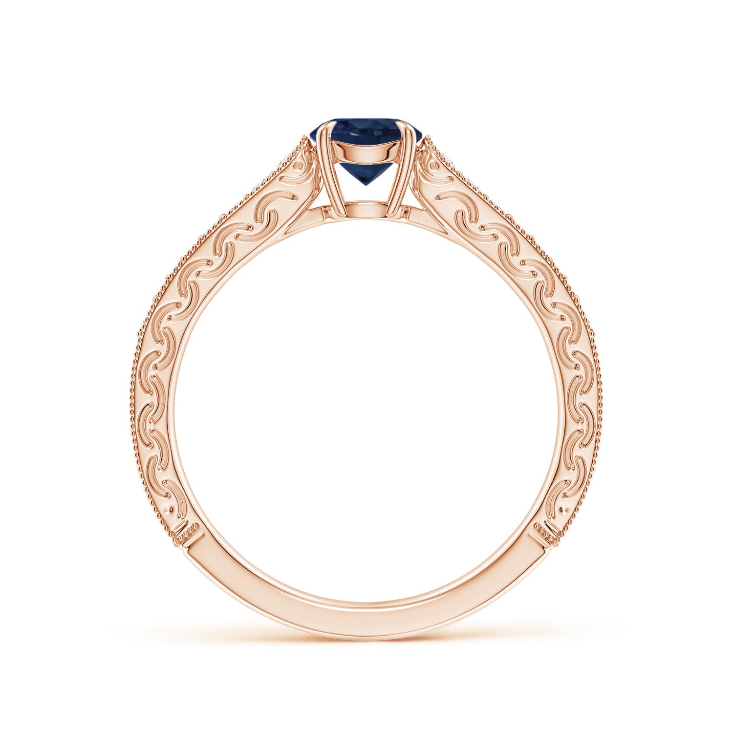 AA - Blue Sapphire / 0.72 CT / 14 KT Rose Gold