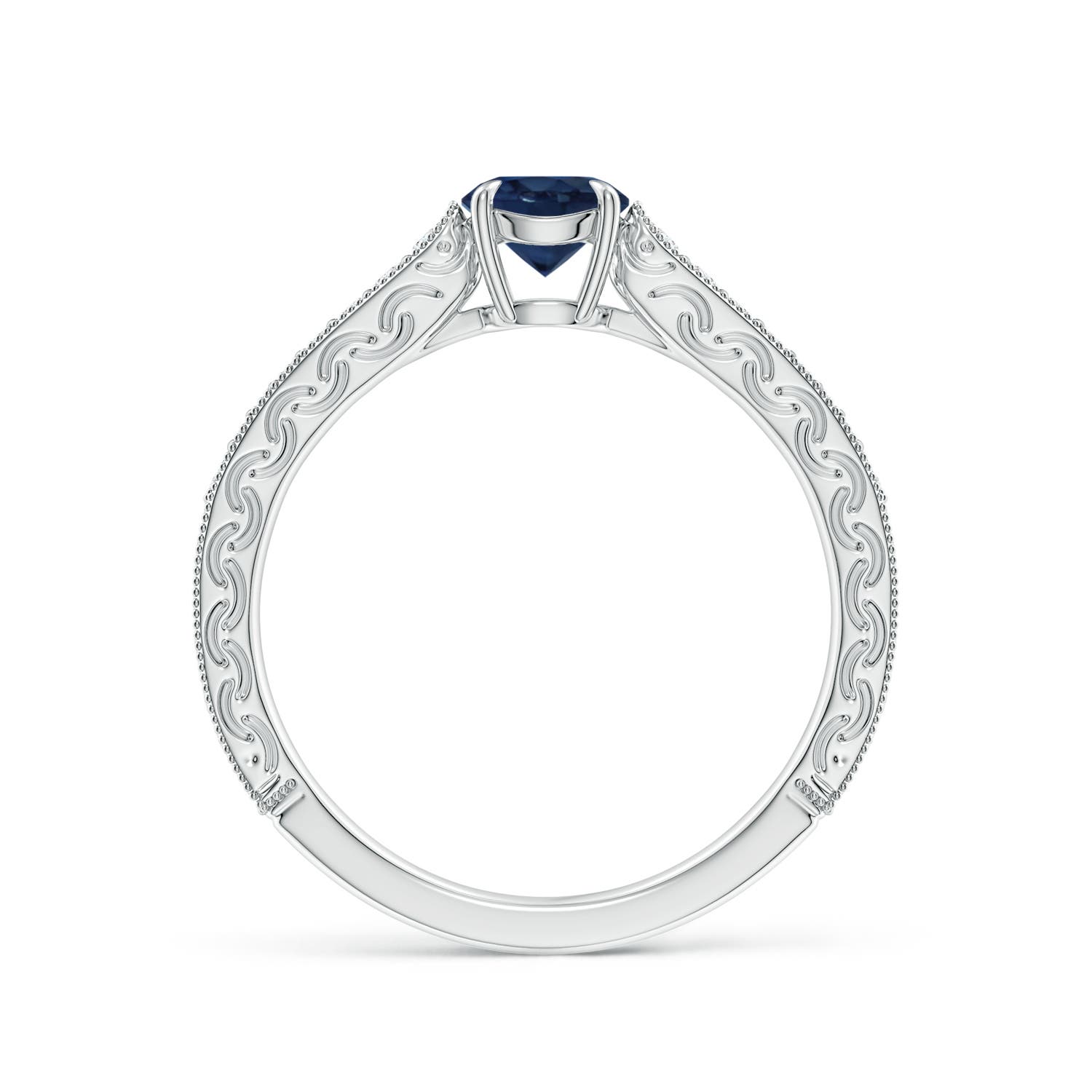 AA - Blue Sapphire / 0.72 CT / 14 KT White Gold