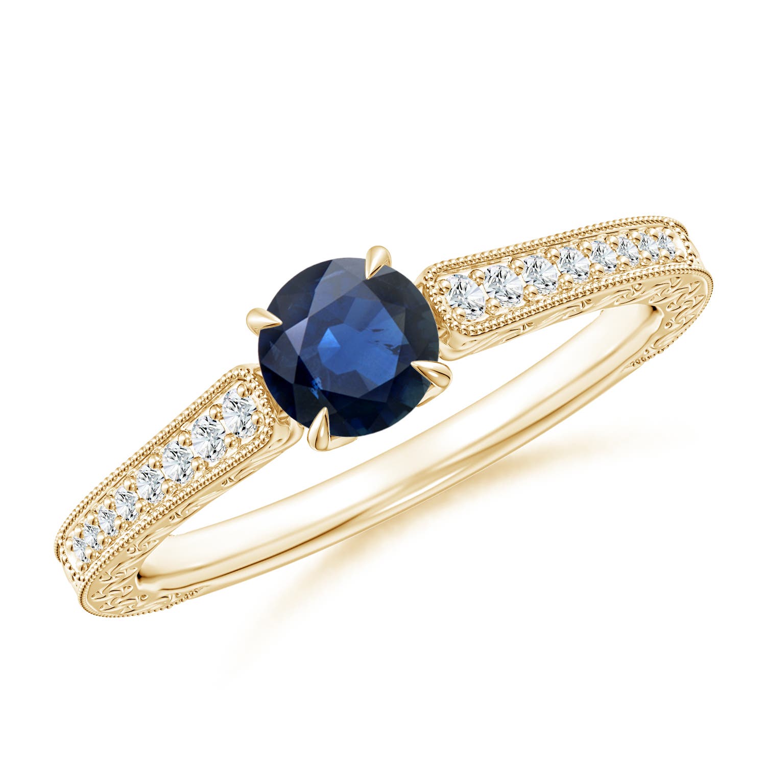 AA - Blue Sapphire / 0.72 CT / 14 KT Yellow Gold