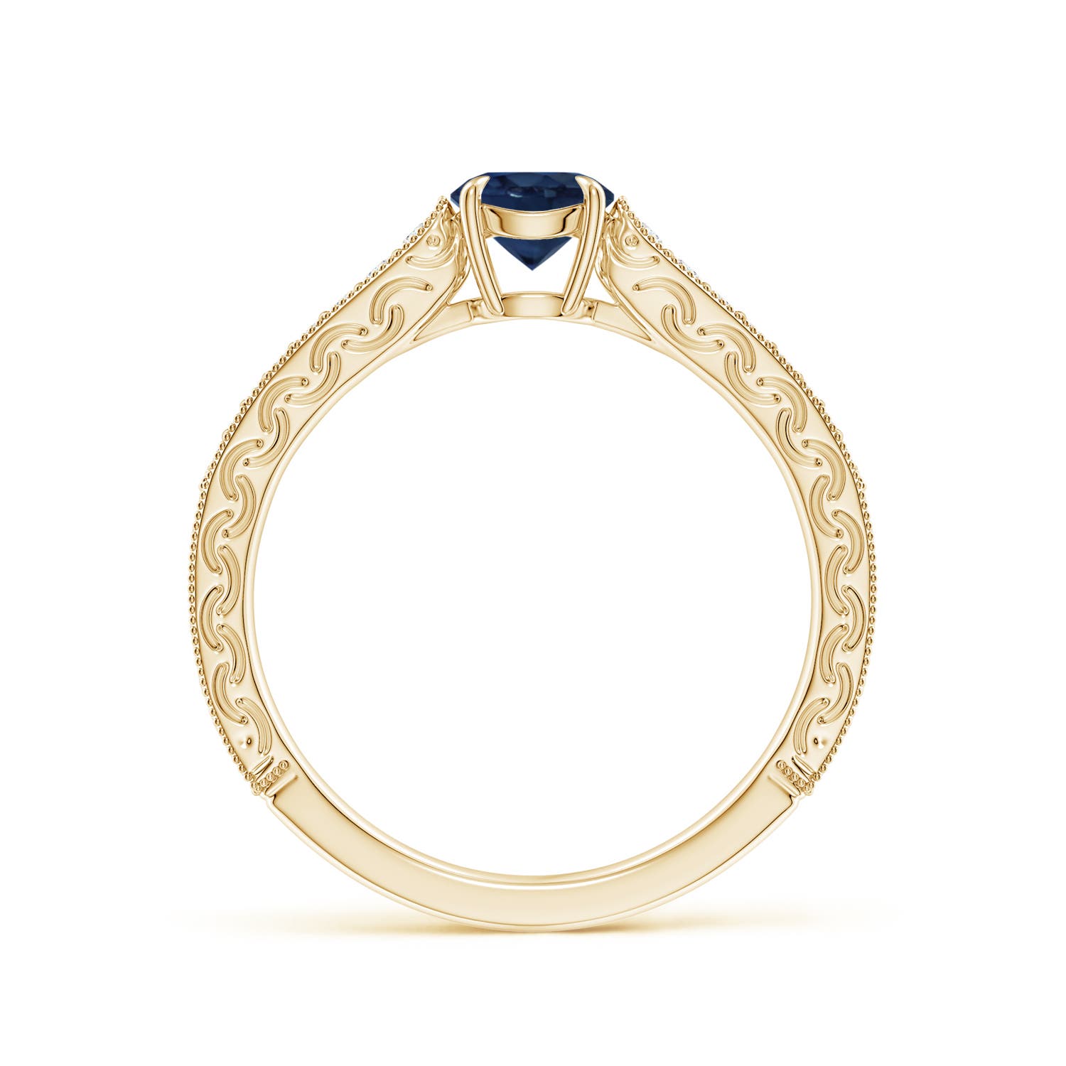 AA - Blue Sapphire / 0.72 CT / 14 KT Yellow Gold