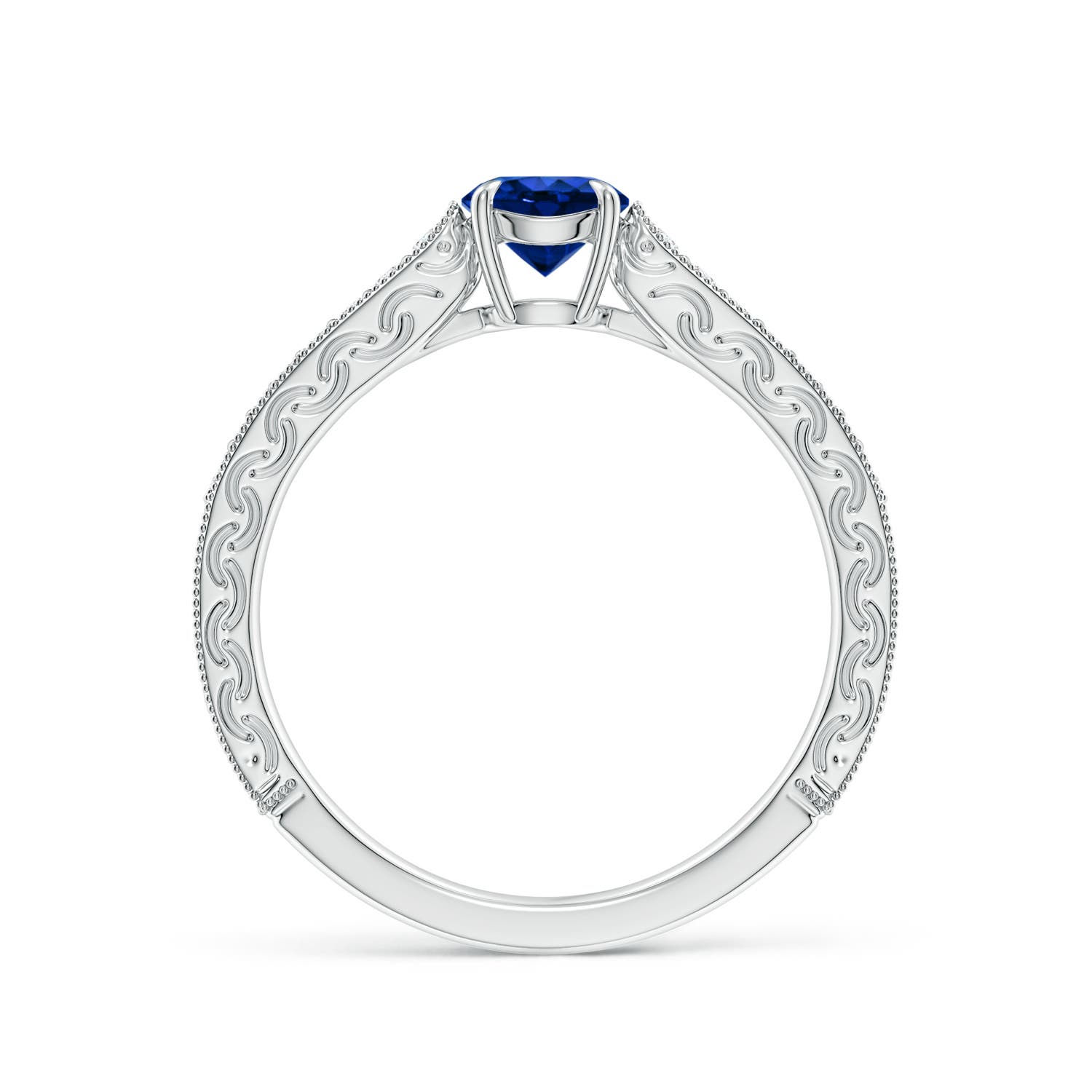 AAAA - Blue Sapphire / 0.72 CT / 14 KT White Gold