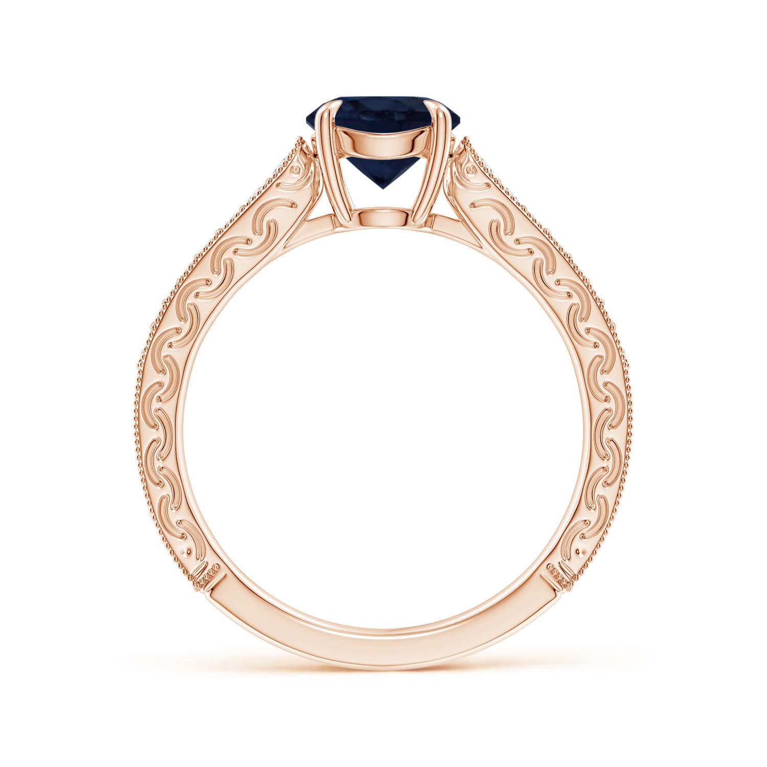 A - Blue Sapphire / 1.33 CT / 14 KT Rose Gold