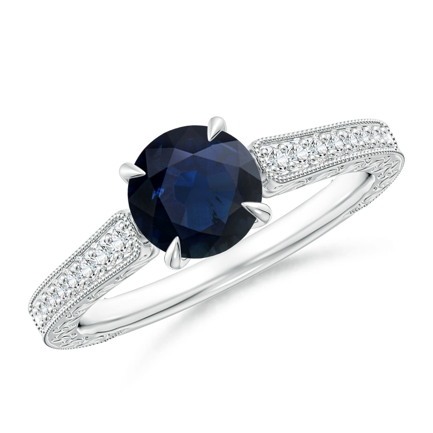 A - Blue Sapphire / 1.33 CT / 14 KT White Gold