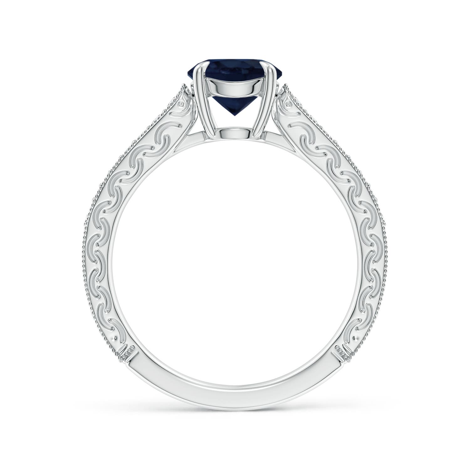 A - Blue Sapphire / 1.33 CT / 14 KT White Gold