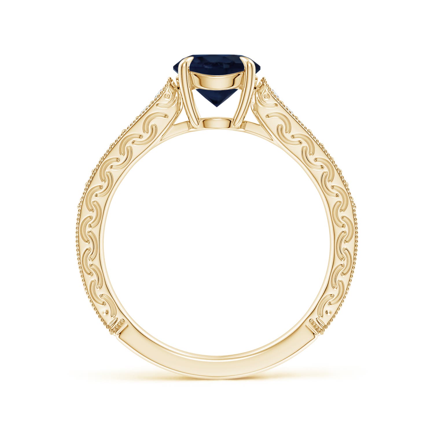 A - Blue Sapphire / 1.33 CT / 14 KT Yellow Gold