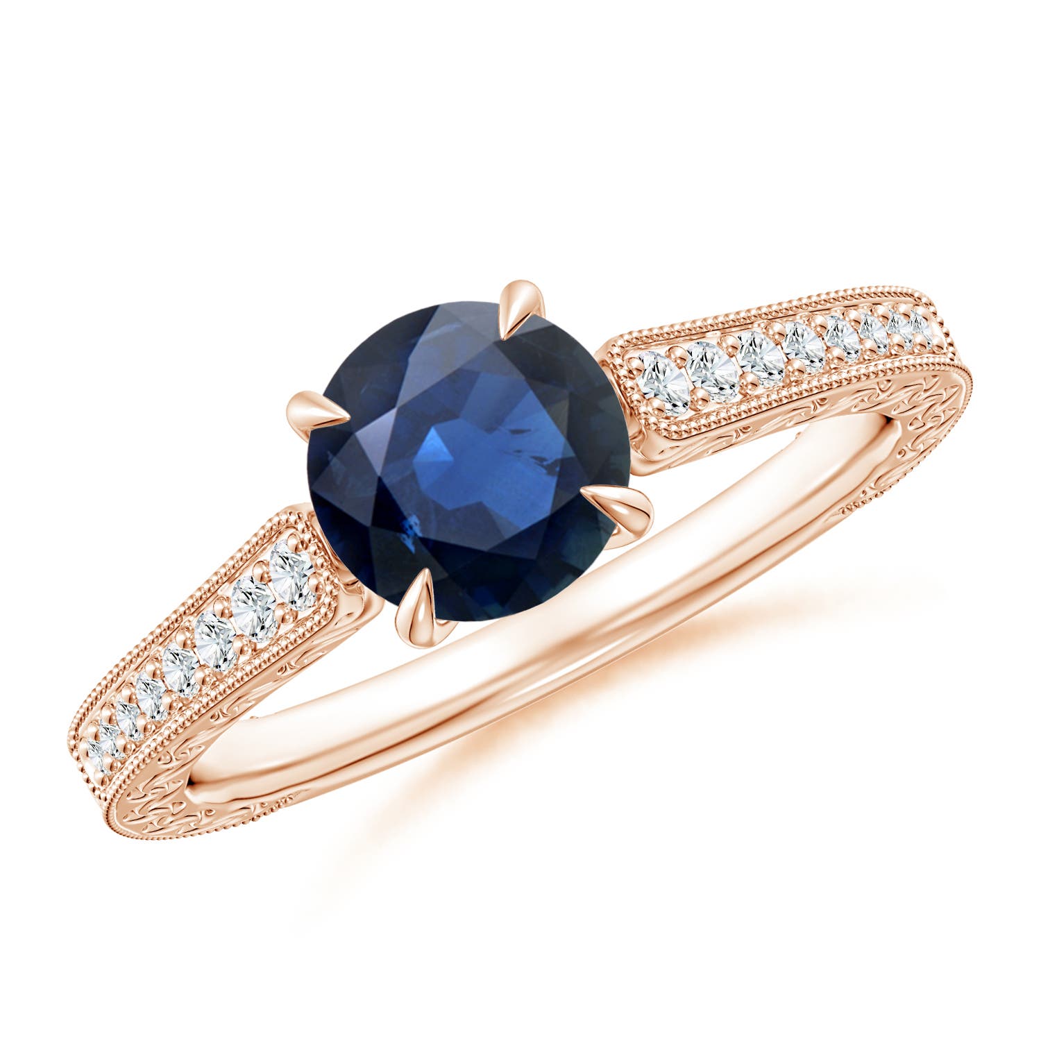 AA - Blue Sapphire / 1.33 CT / 14 KT Rose Gold