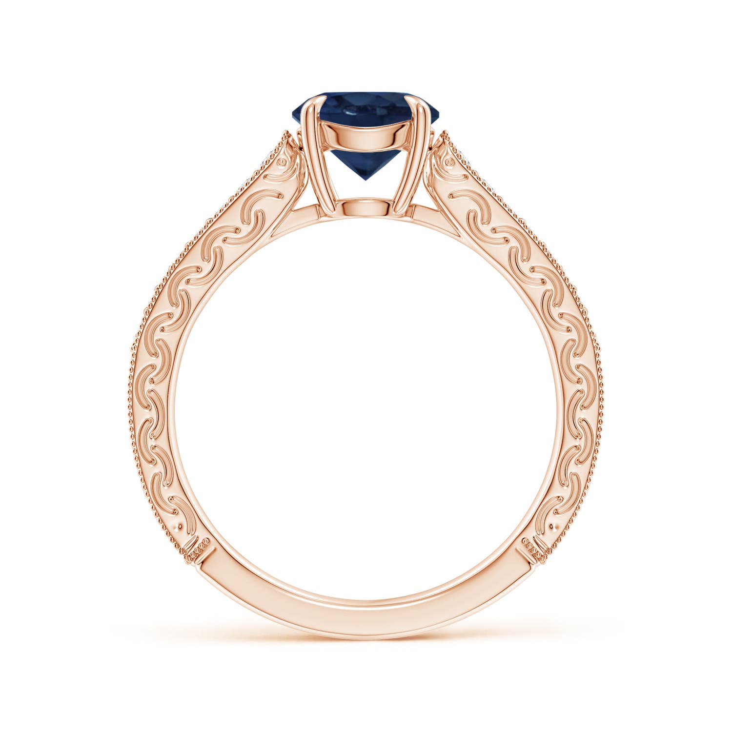 AA - Blue Sapphire / 1.33 CT / 14 KT Rose Gold