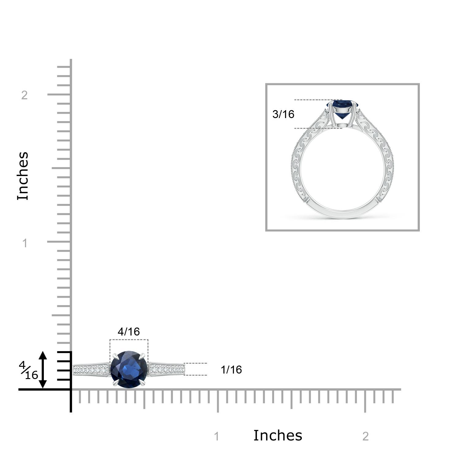 AA - Blue Sapphire / 1.33 CT / 14 KT White Gold