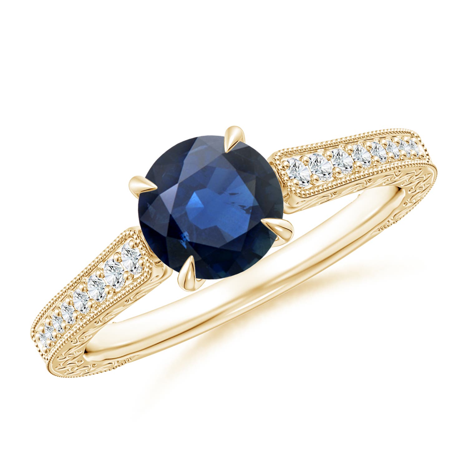 AA - Blue Sapphire / 1.33 CT / 14 KT Yellow Gold