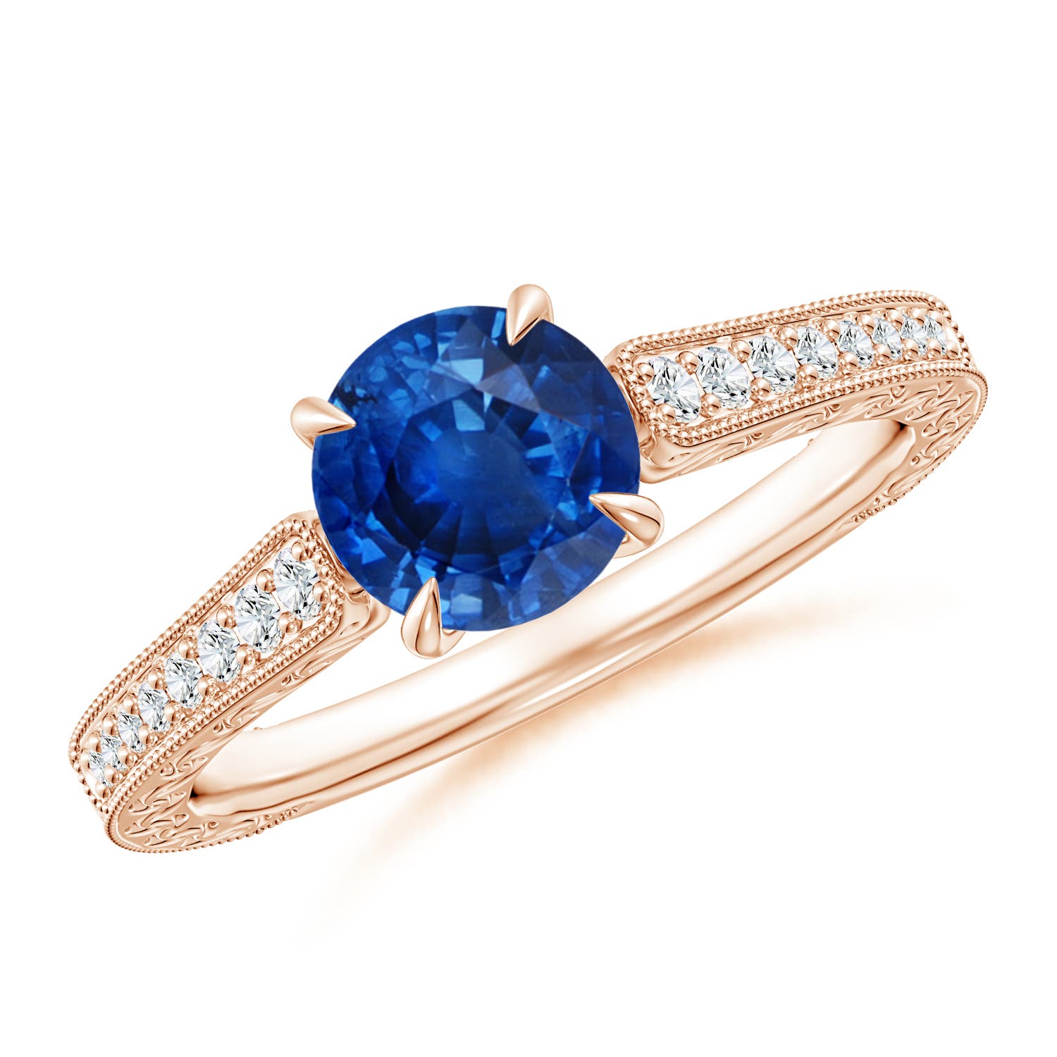 AAA - Blue Sapphire / 1.33 CT / 14 KT Rose Gold