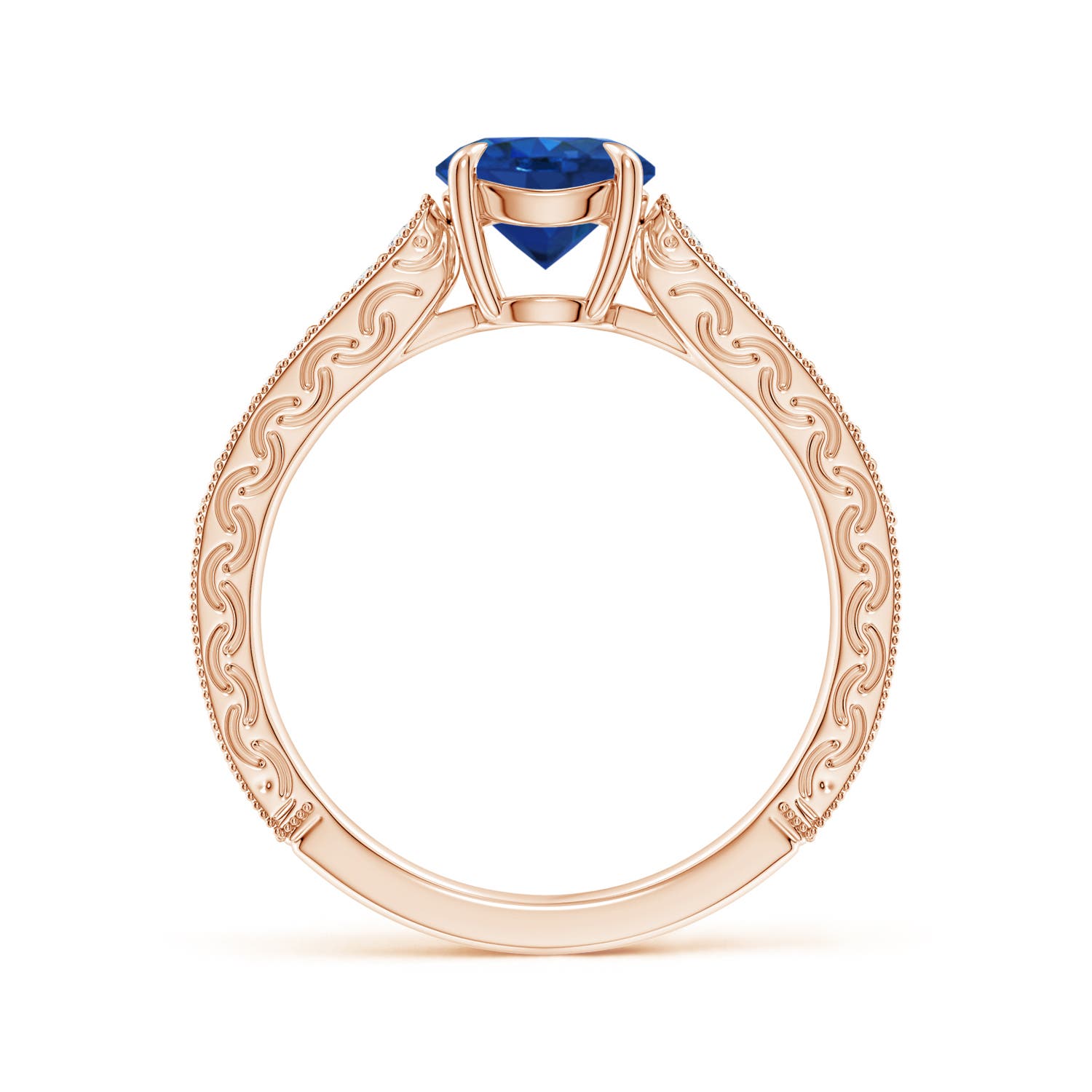 AAA - Blue Sapphire / 1.33 CT / 14 KT Rose Gold