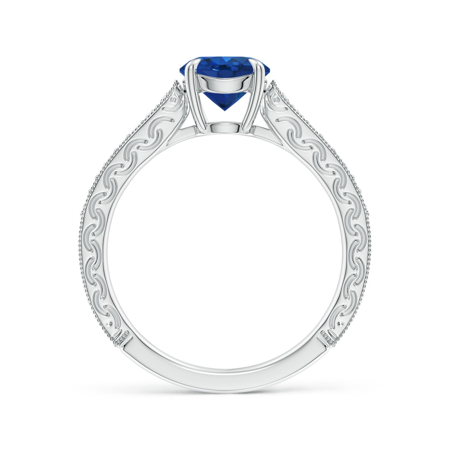 AAA - Blue Sapphire / 1.33 CT / 14 KT White Gold