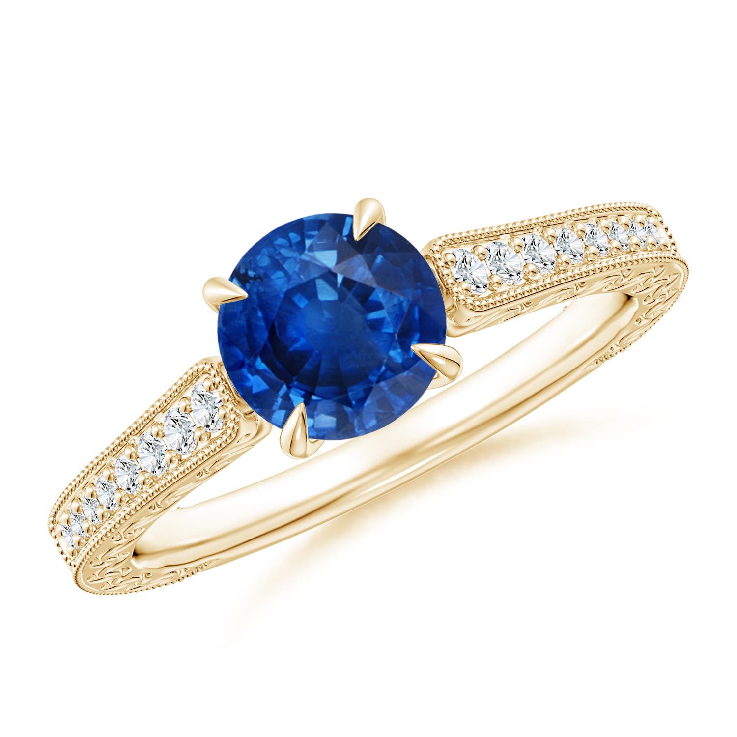 AAA - Blue Sapphire / 1.33 CT / 14 KT Yellow Gold