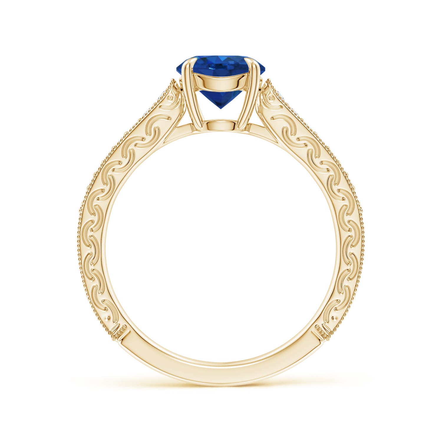 AAA - Blue Sapphire / 1.33 CT / 14 KT Yellow Gold