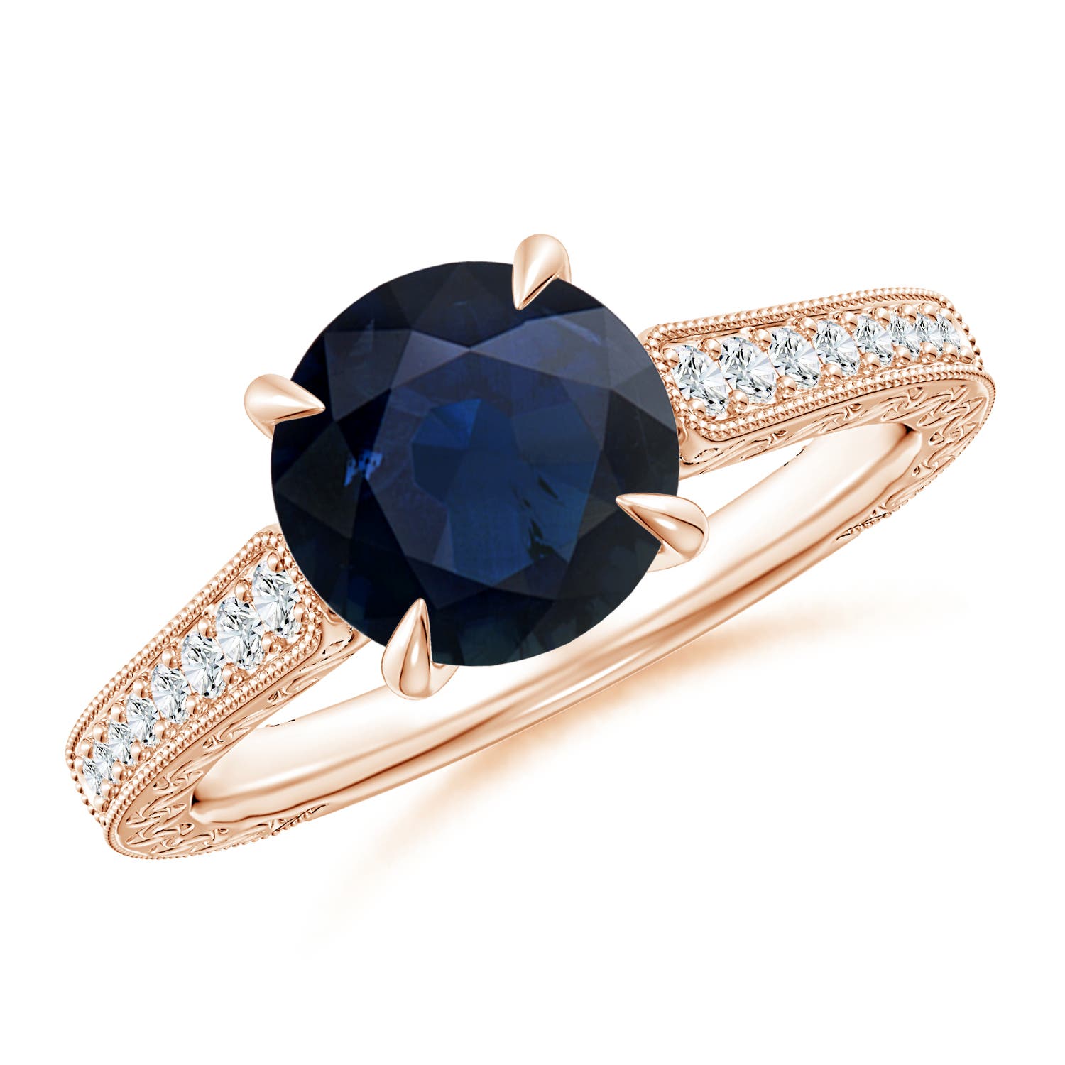 A - Blue Sapphire / 2.36 CT / 14 KT Rose Gold