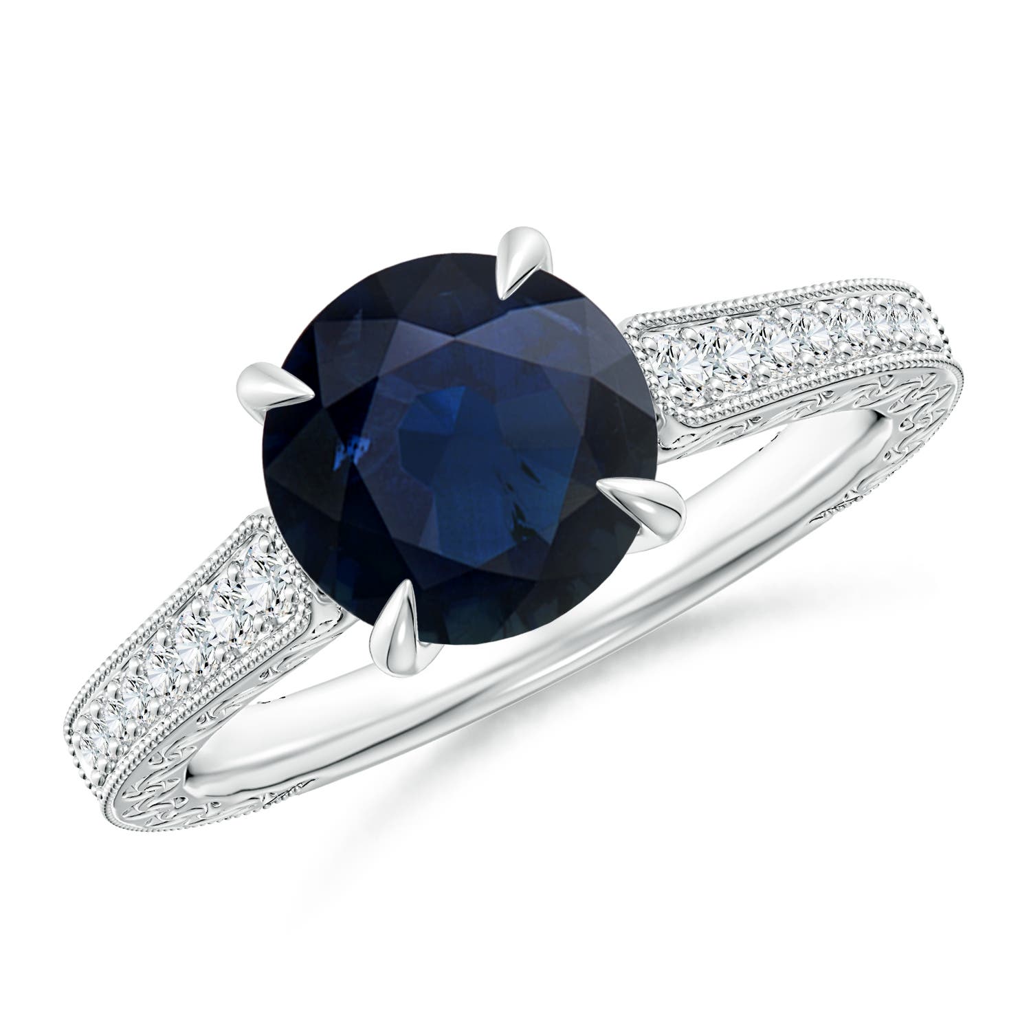 A - Blue Sapphire / 2.36 CT / 14 KT White Gold