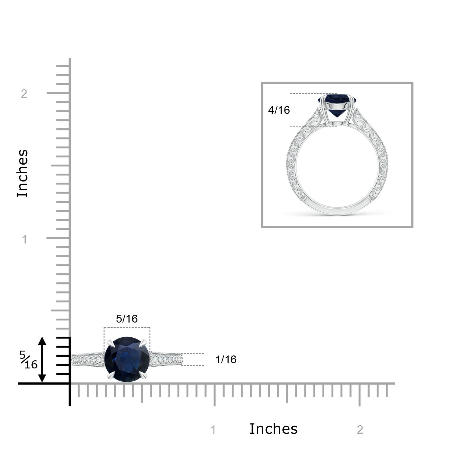 A - Blue Sapphire / 2.36 CT / 14 KT White Gold