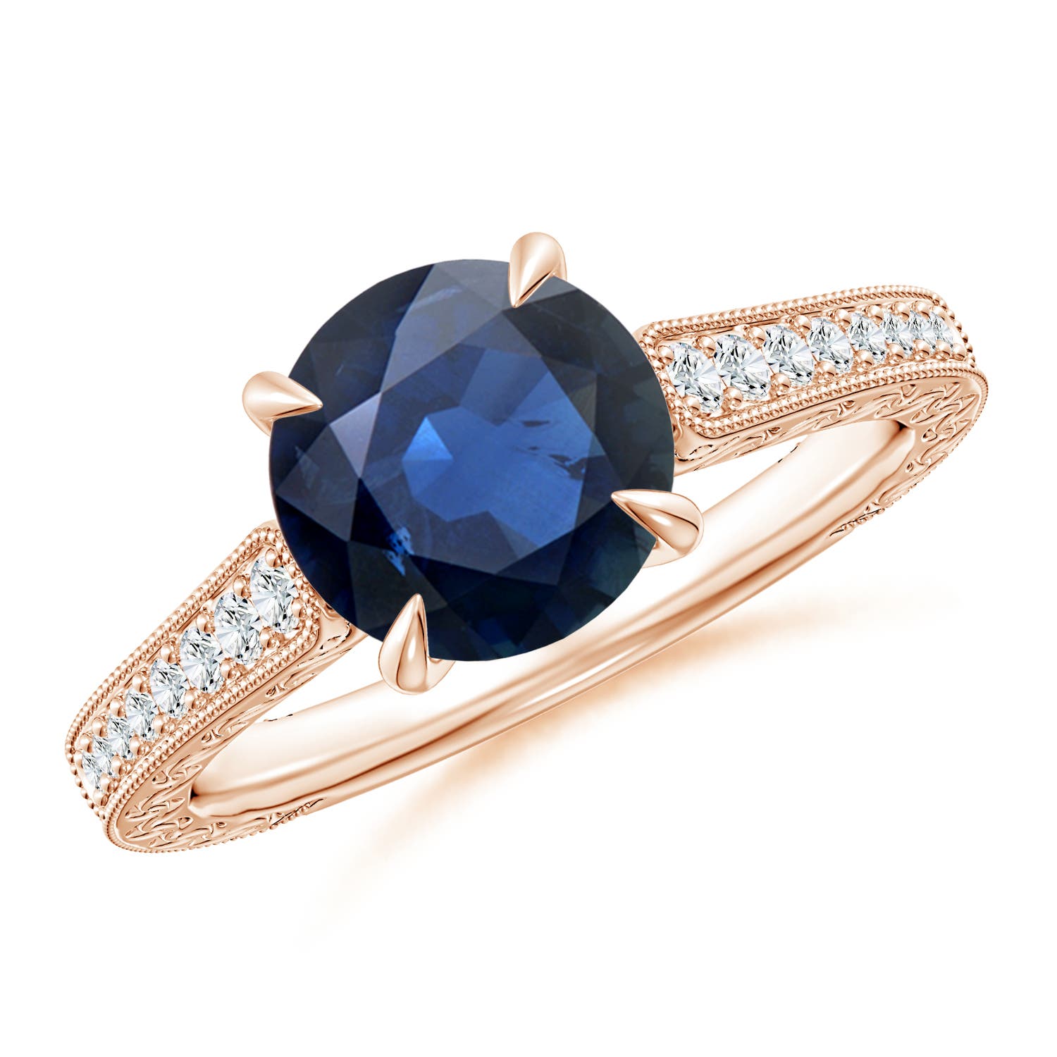 AA - Blue Sapphire / 2.36 CT / 14 KT Rose Gold