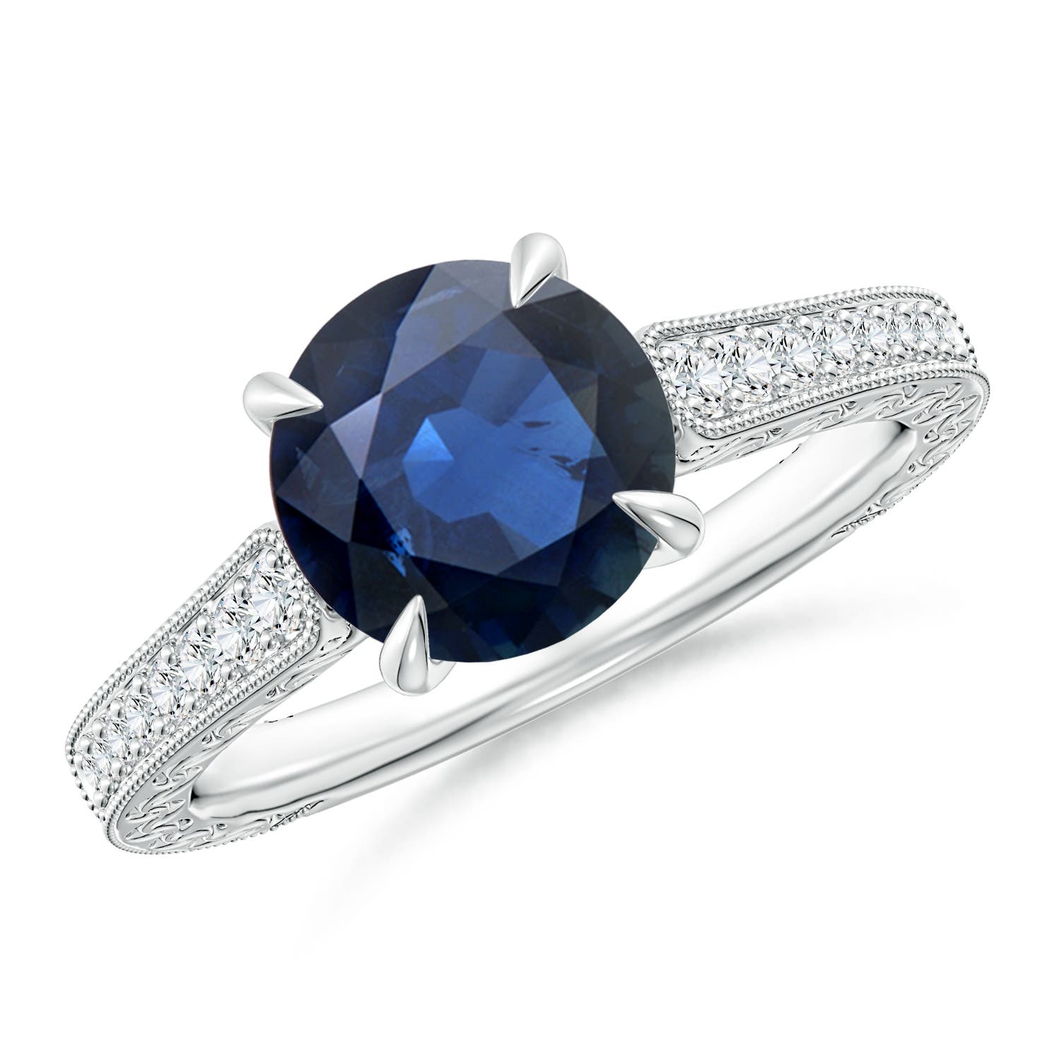 AA - Blue Sapphire / 2.36 CT / 14 KT White Gold