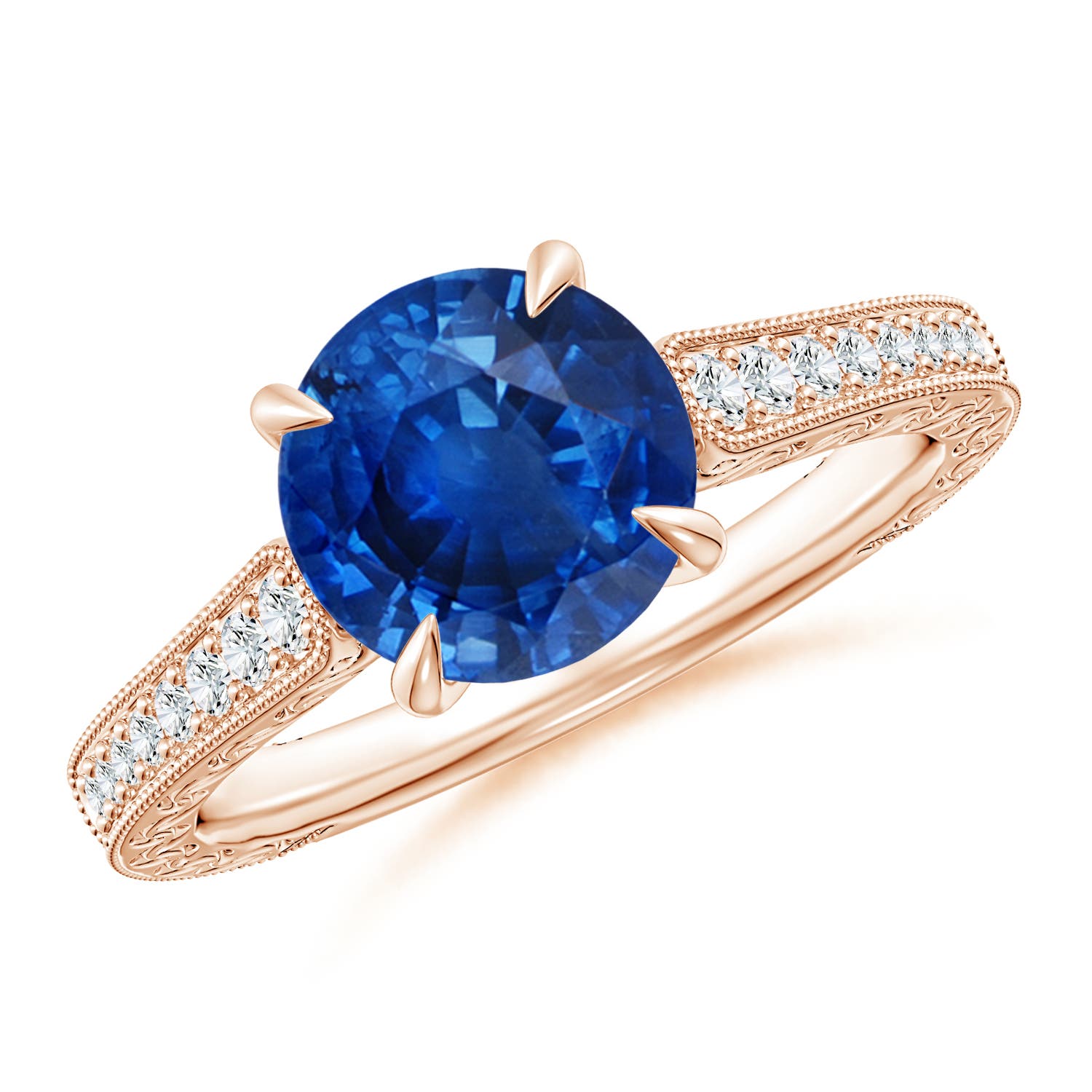 AAA - Blue Sapphire / 2.36 CT / 14 KT Rose Gold