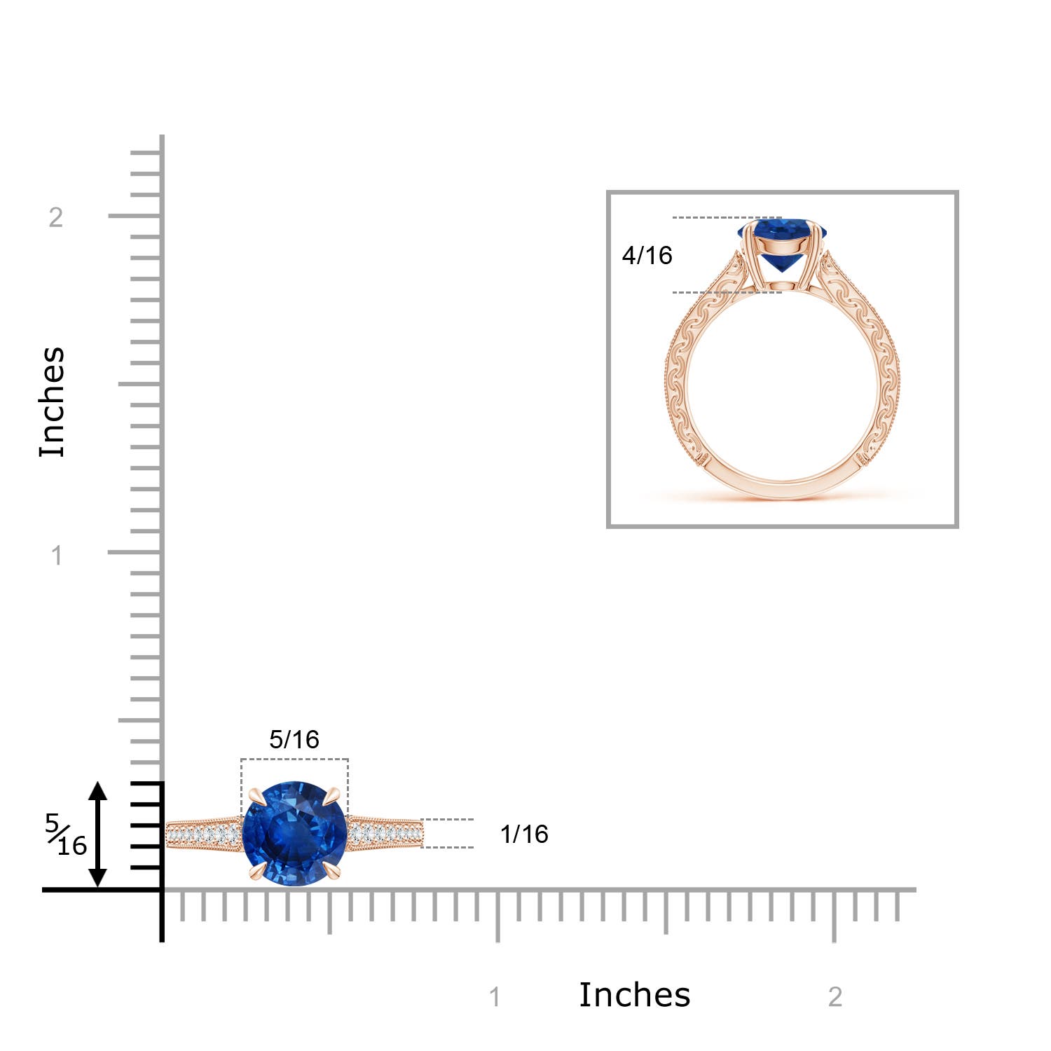 AAA - Blue Sapphire / 2.36 CT / 14 KT Rose Gold