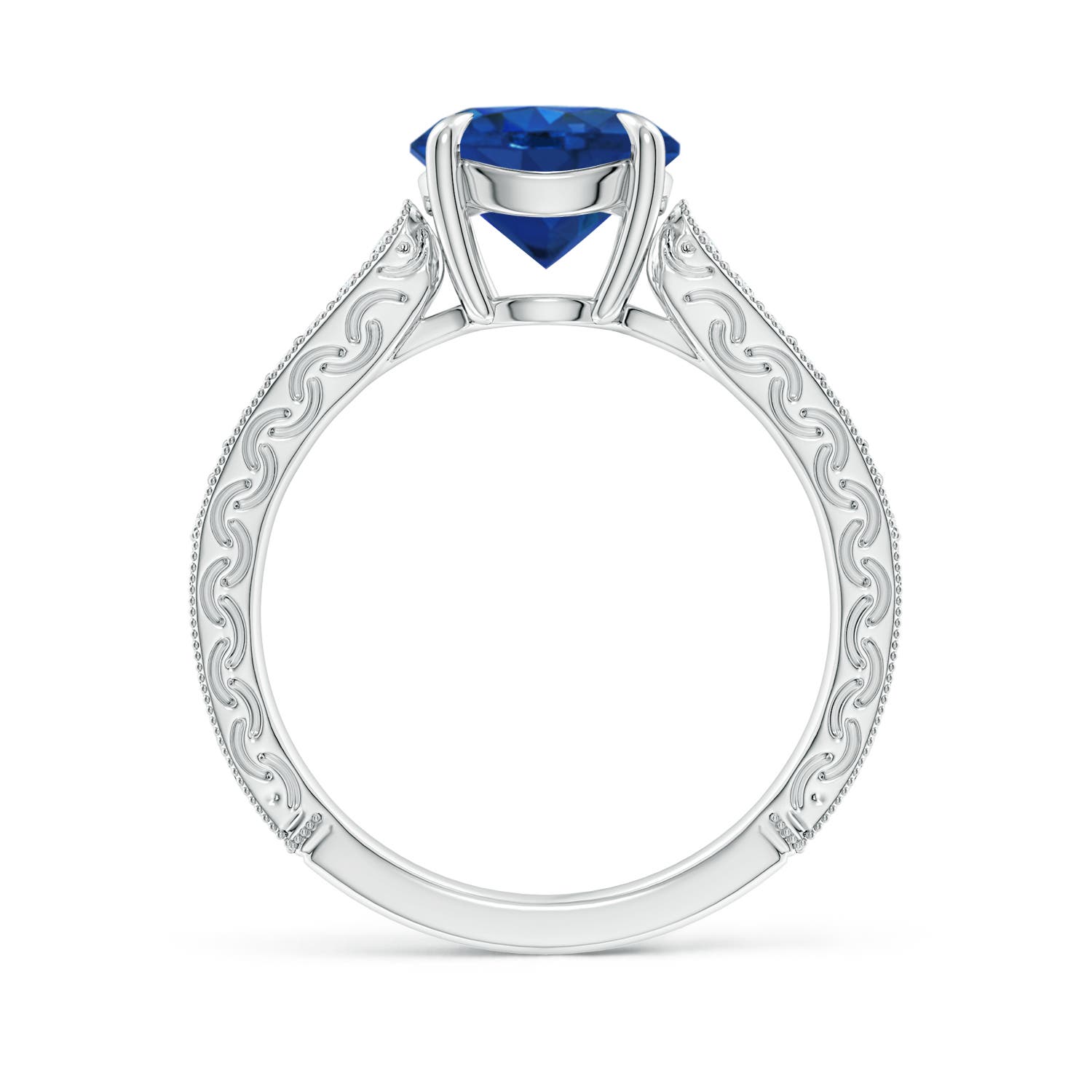 AAA - Blue Sapphire / 2.36 CT / 14 KT White Gold