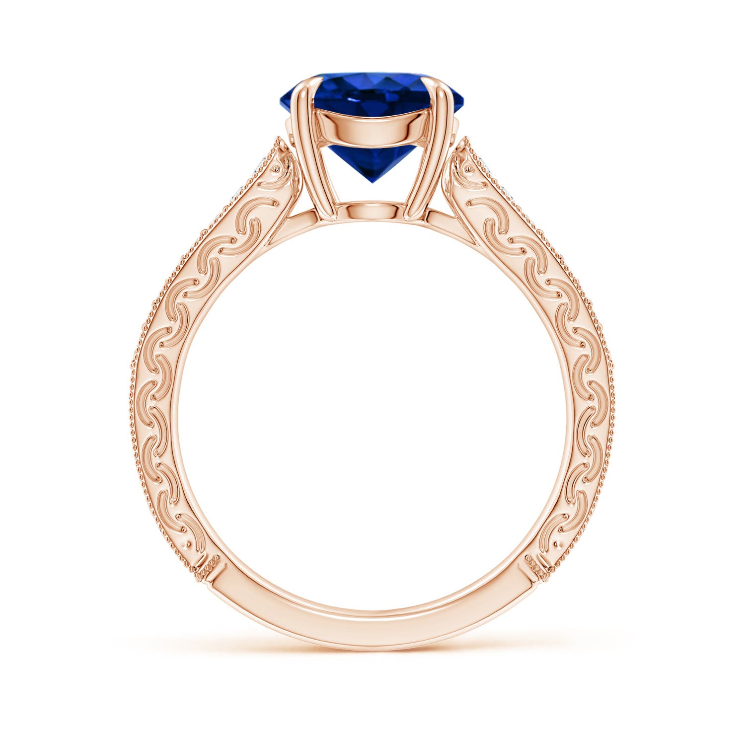 AAAA - Blue Sapphire / 2.36 CT / 14 KT Rose Gold