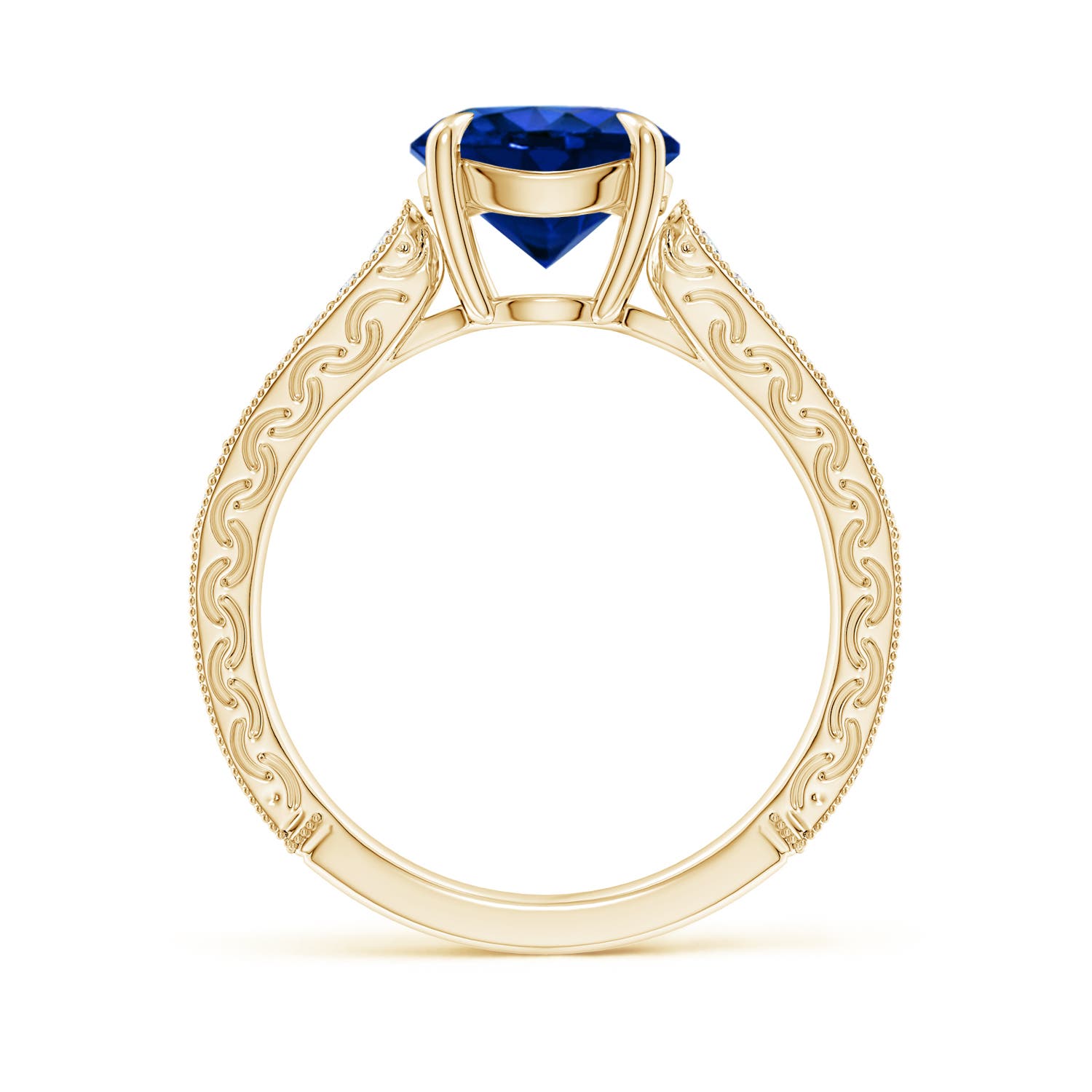 AAAA - Blue Sapphire / 2.36 CT / 14 KT Yellow Gold