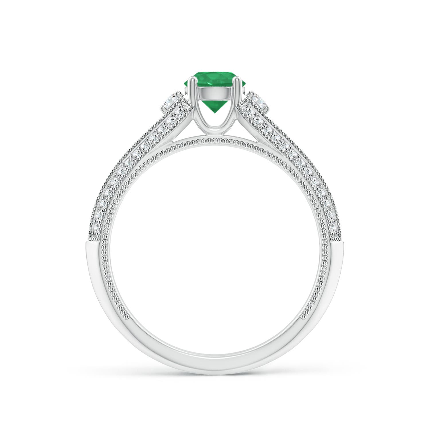 A - Emerald / 0.73 CT / 14 KT White Gold