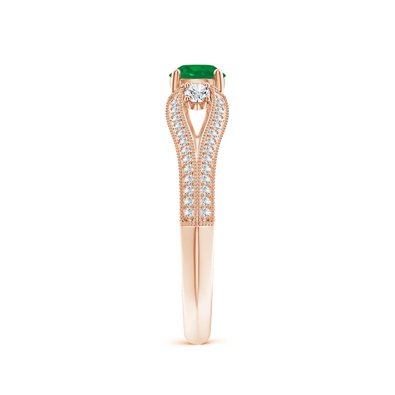 AA - Emerald / 0.73 CT / 14 KT Rose Gold