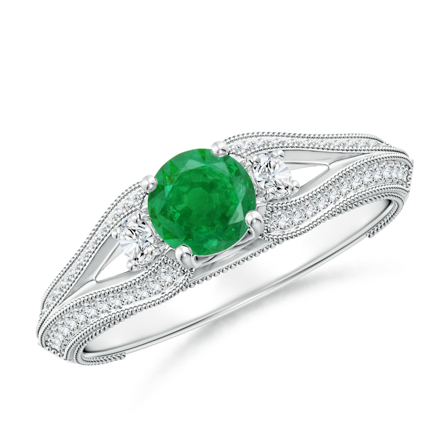 AA - Emerald / 0.73 CT / 14 KT White Gold