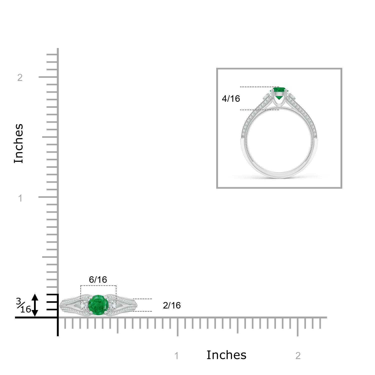 AA - Emerald / 0.73 CT / 14 KT White Gold