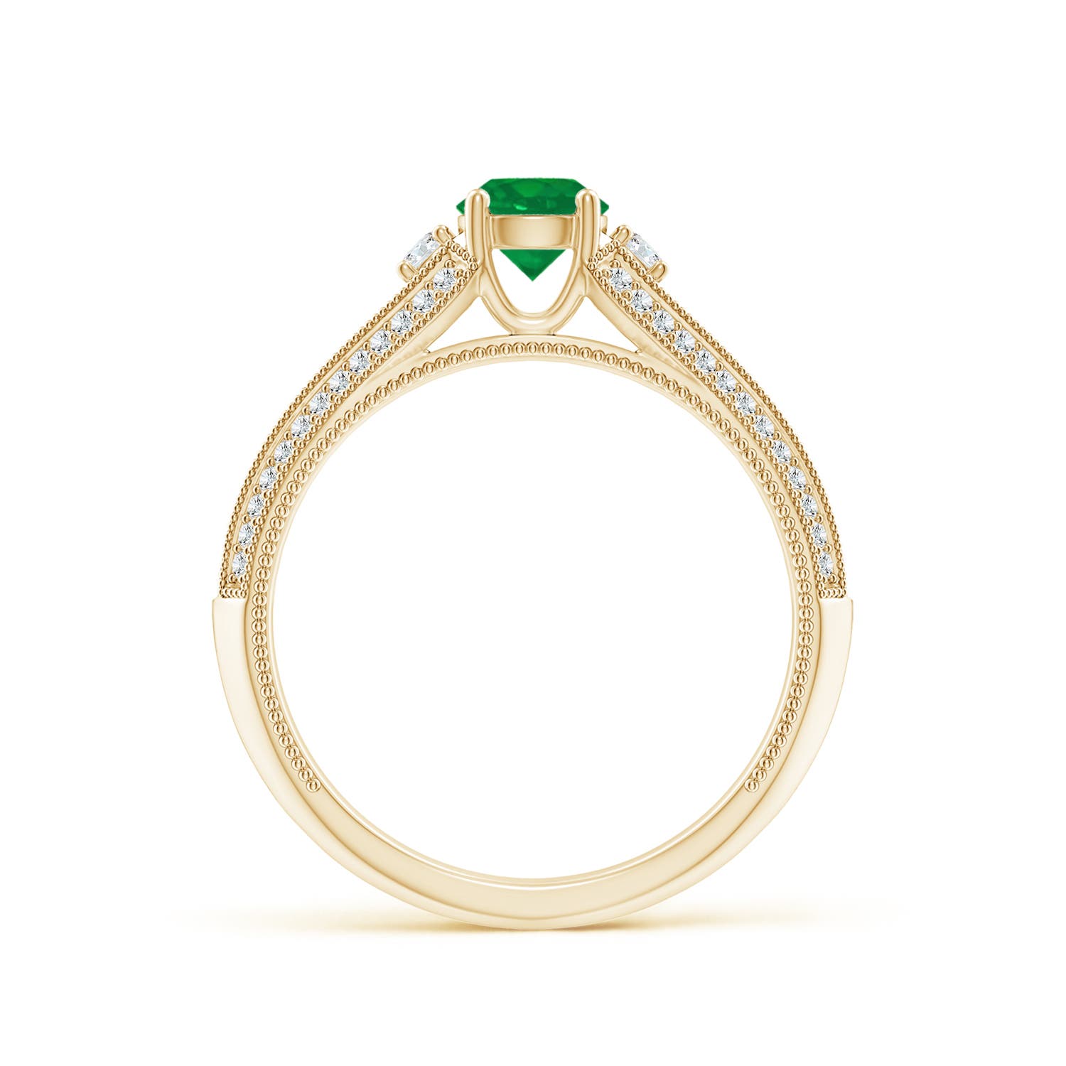 AA - Emerald / 0.73 CT / 14 KT Yellow Gold