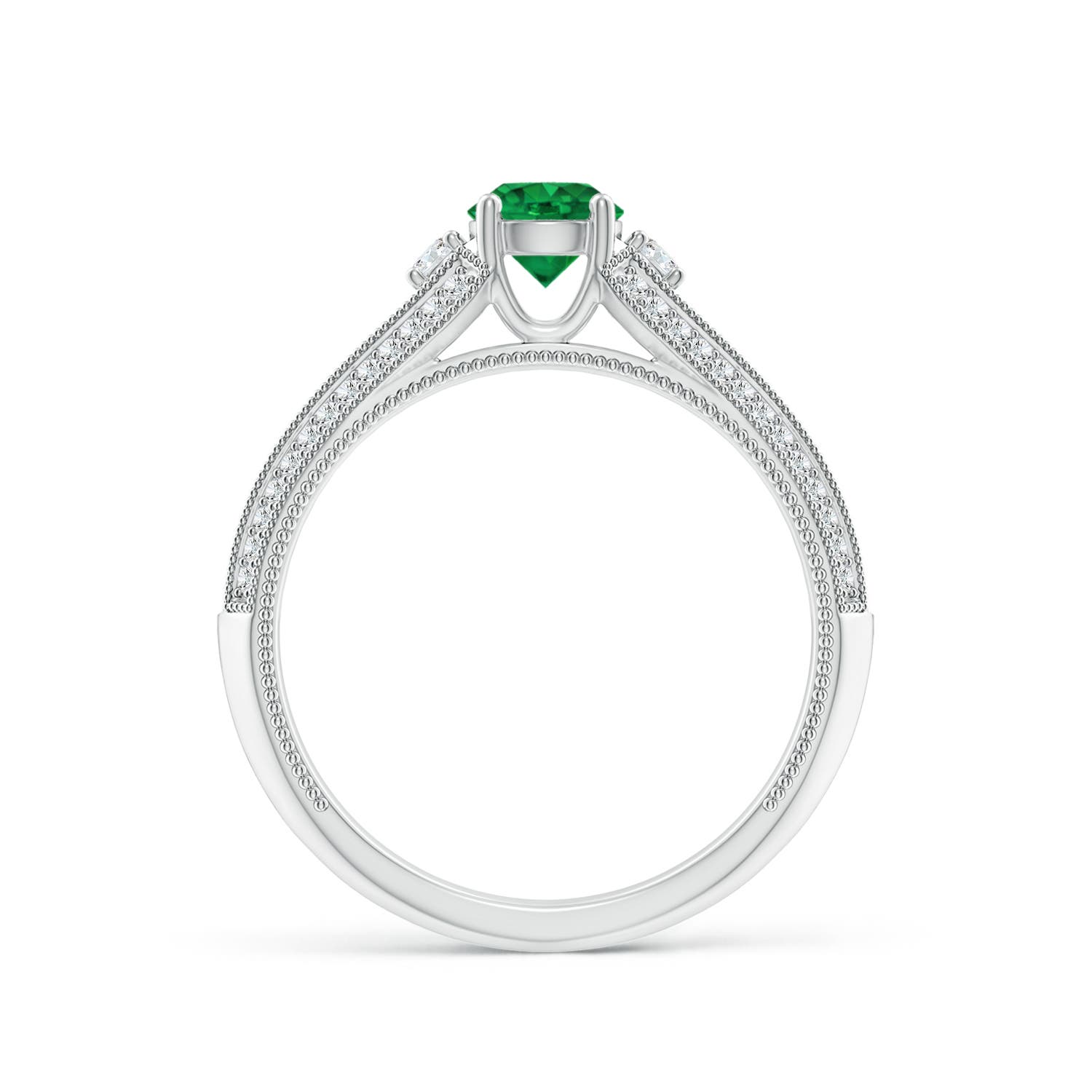 AAA - Emerald / 0.73 CT / 14 KT White Gold