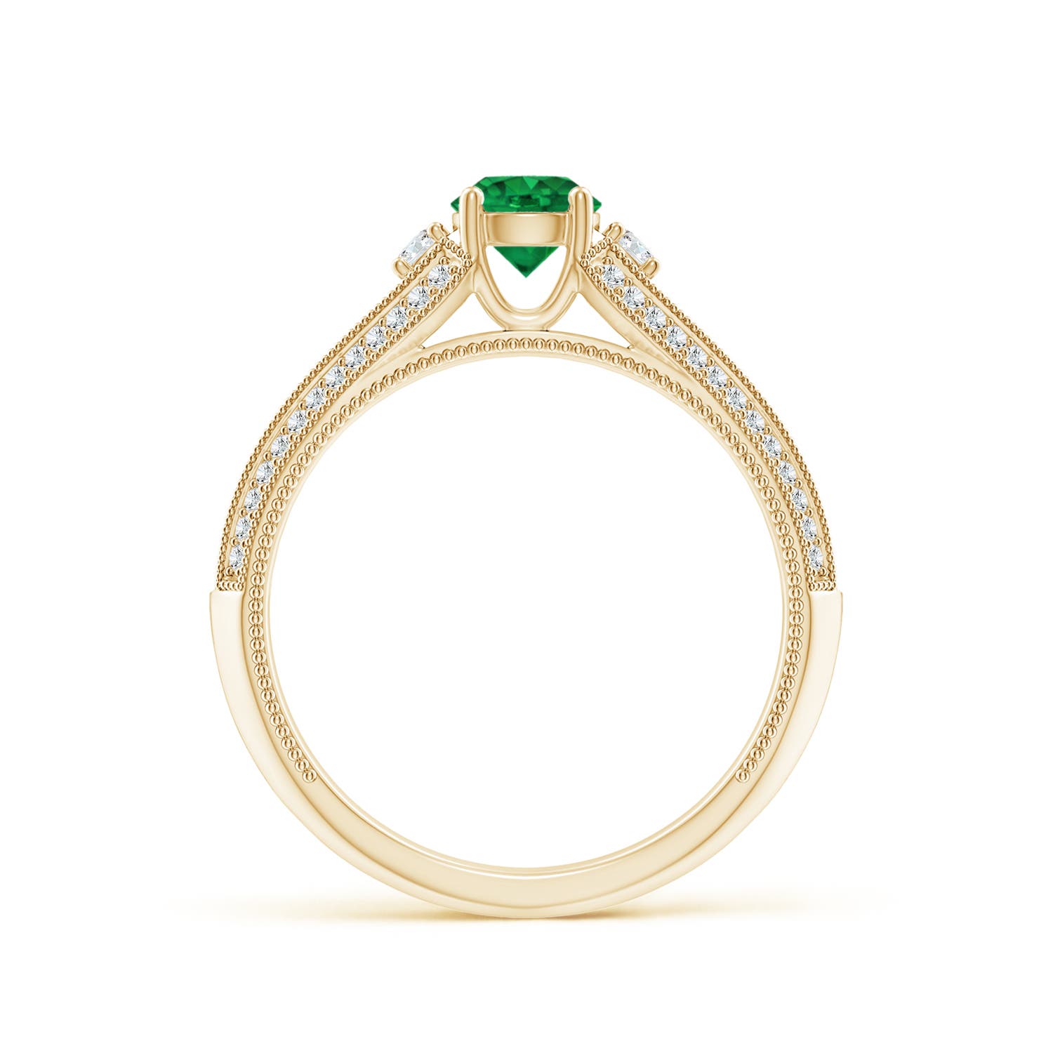 AAA - Emerald / 0.73 CT / 14 KT Yellow Gold