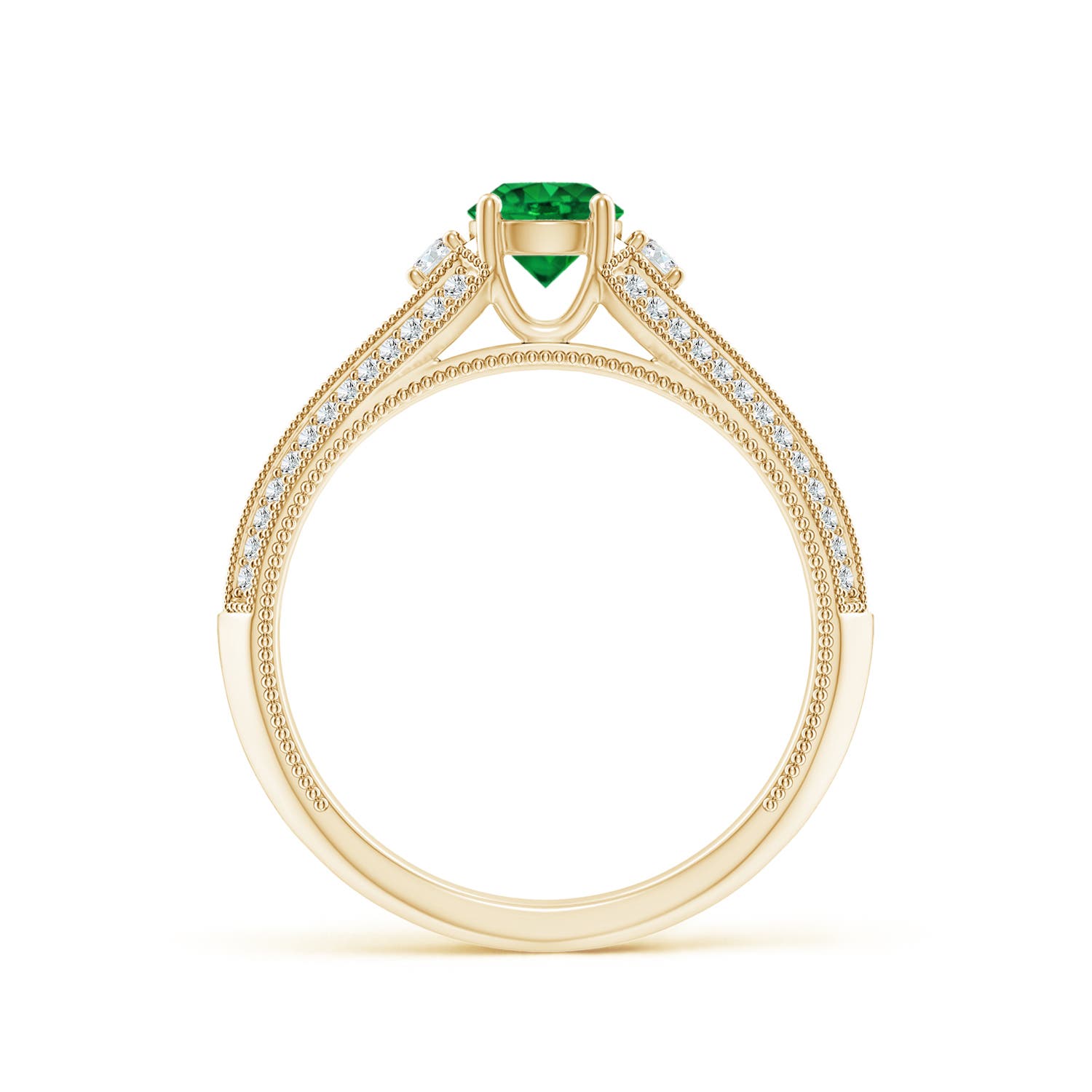 AAAA - Emerald / 0.73 CT / 14 KT Yellow Gold