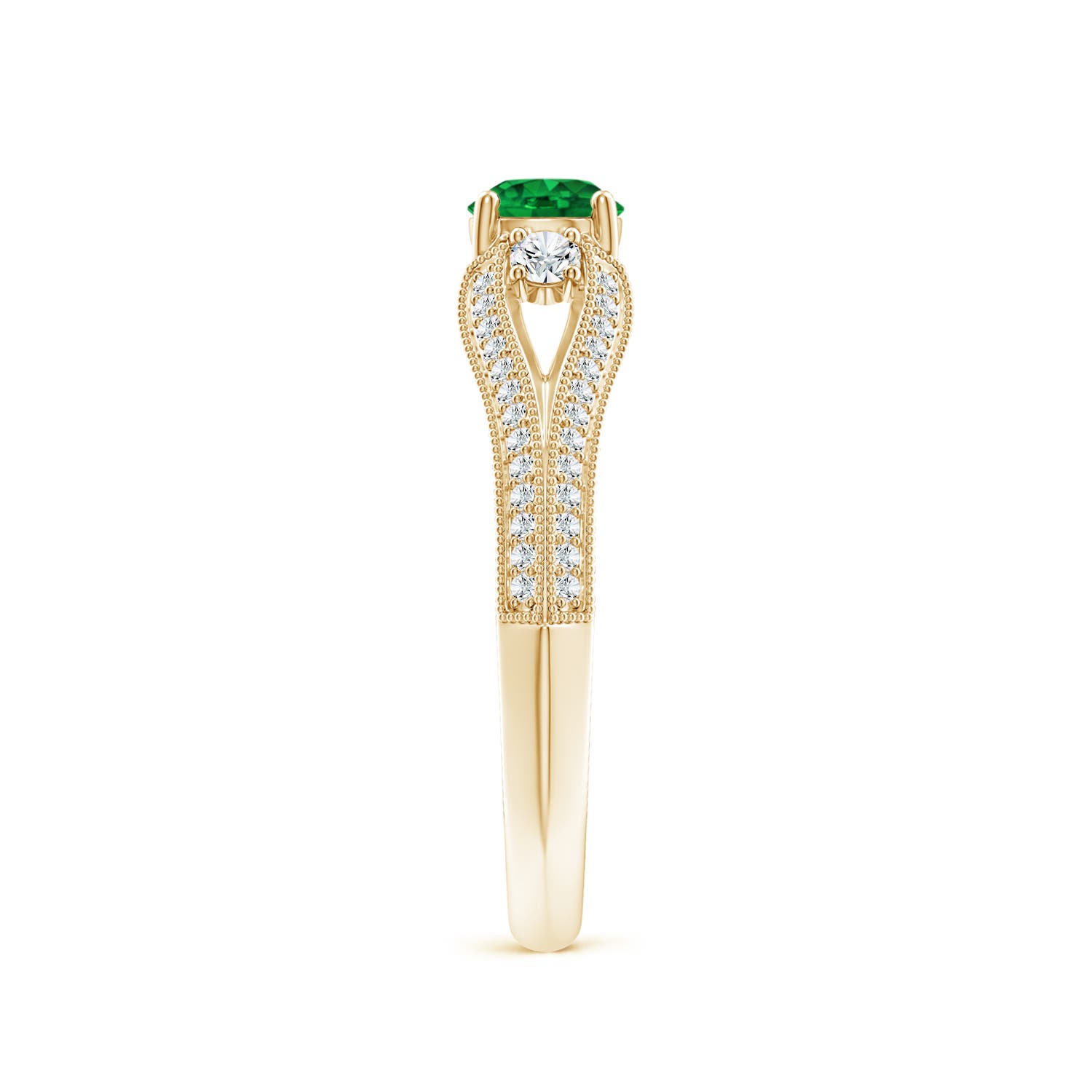 AAAA - Emerald / 0.73 CT / 14 KT Yellow Gold