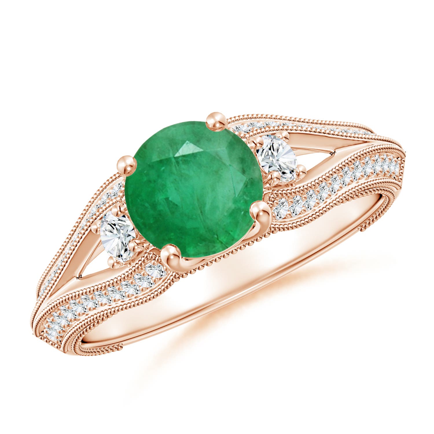 A - Emerald / 1.33 CT / 14 KT Rose Gold