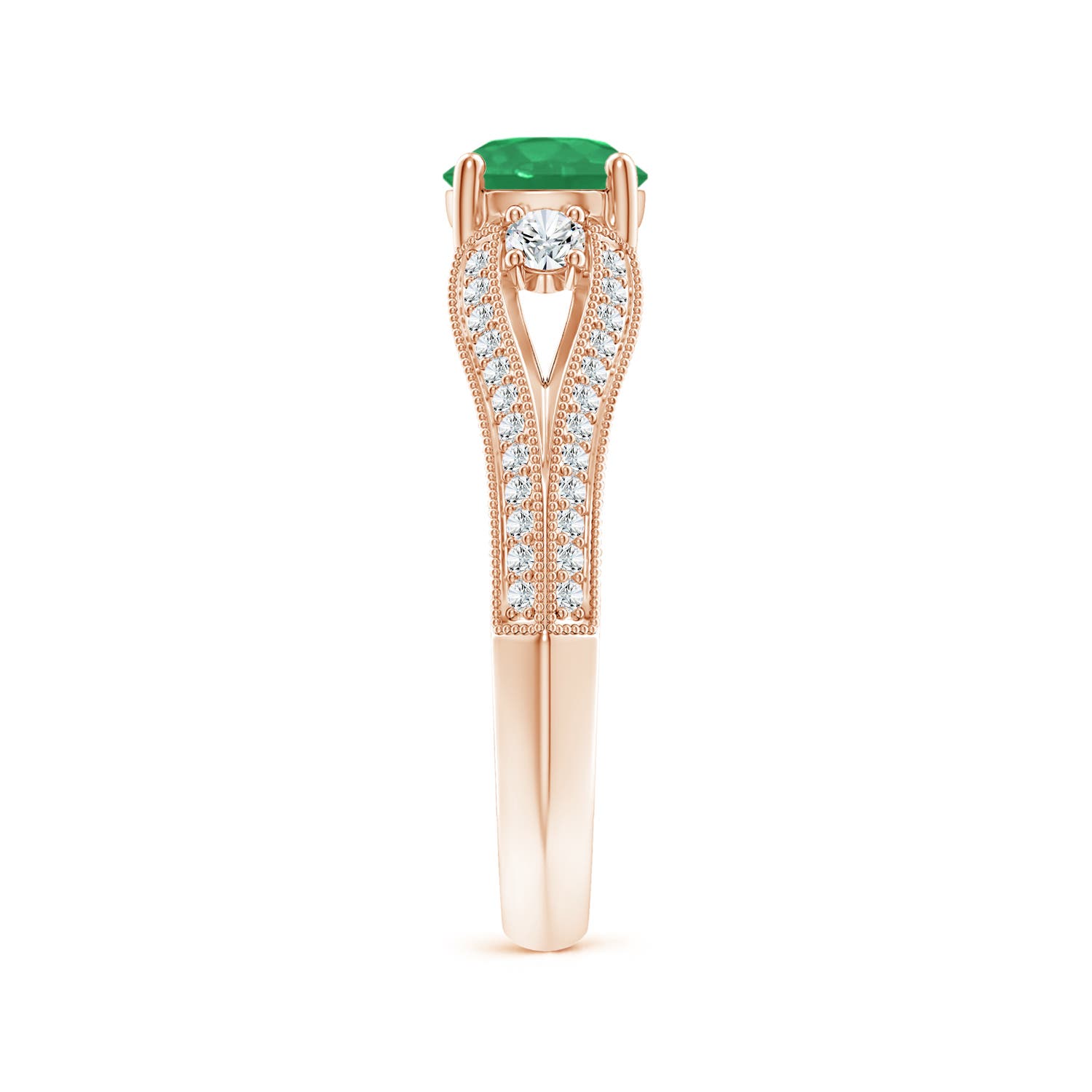 A - Emerald / 1.33 CT / 14 KT Rose Gold