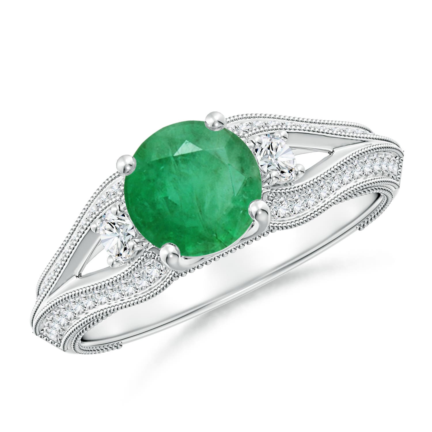 A - Emerald / 1.33 CT / 14 KT White Gold