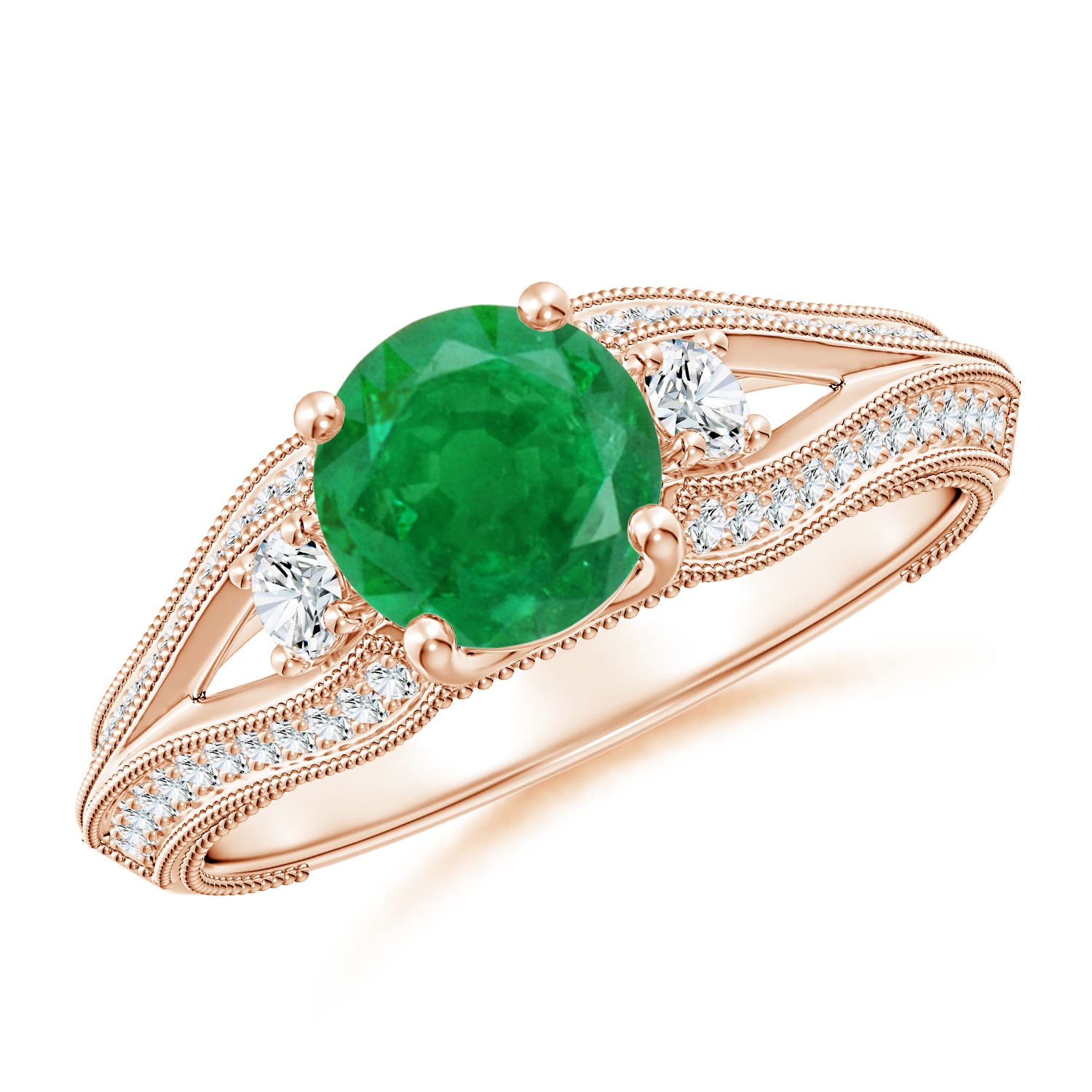 AA - Emerald / 1.33 CT / 14 KT Rose Gold