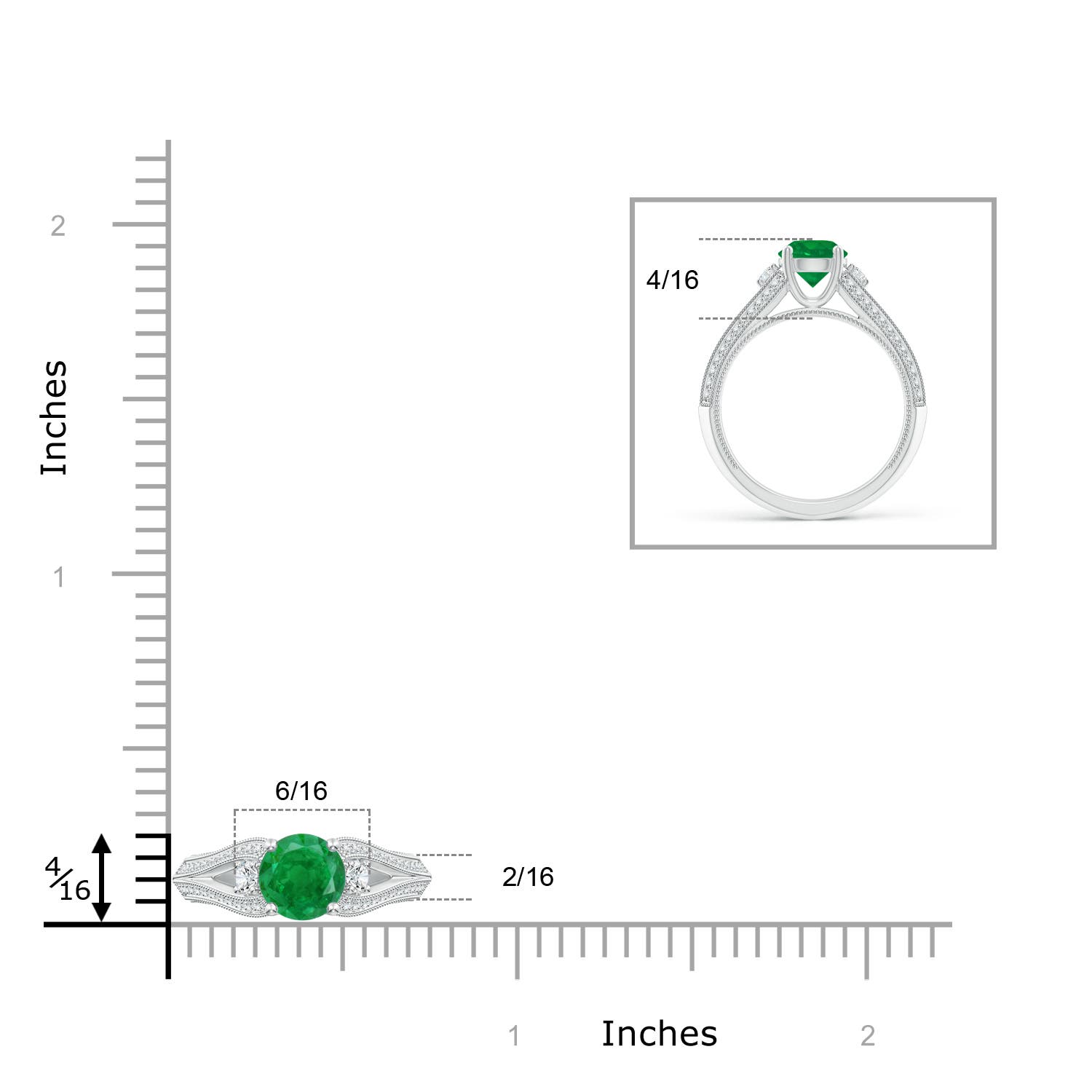 AA - Emerald / 1.33 CT / 14 KT White Gold