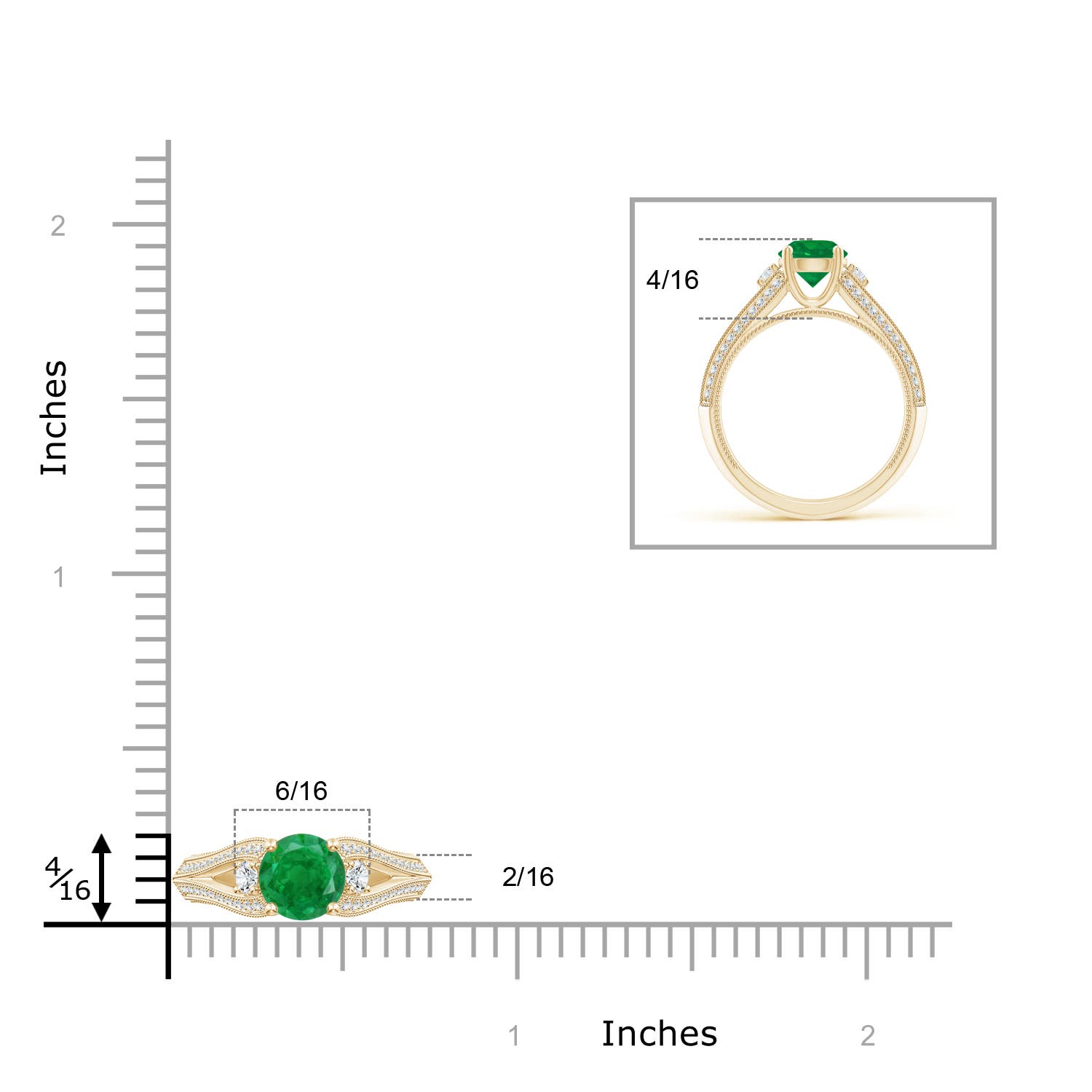 AA - Emerald / 1.33 CT / 14 KT Yellow Gold